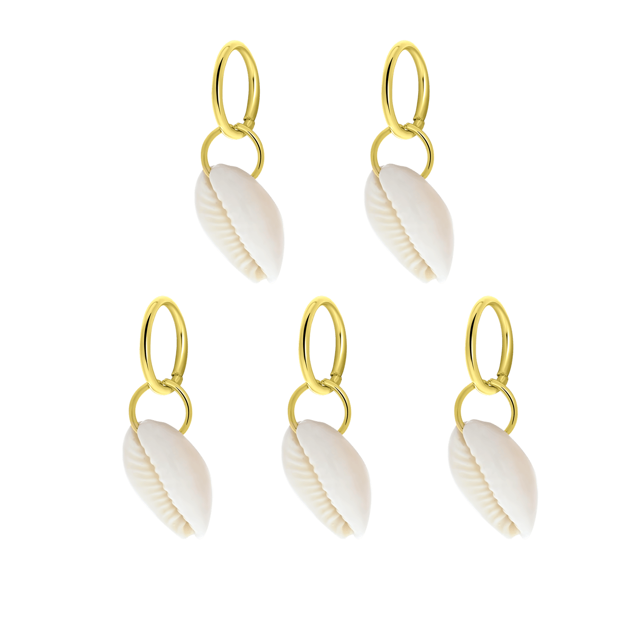 Goudkleurige bijoux haar ringen schelp
