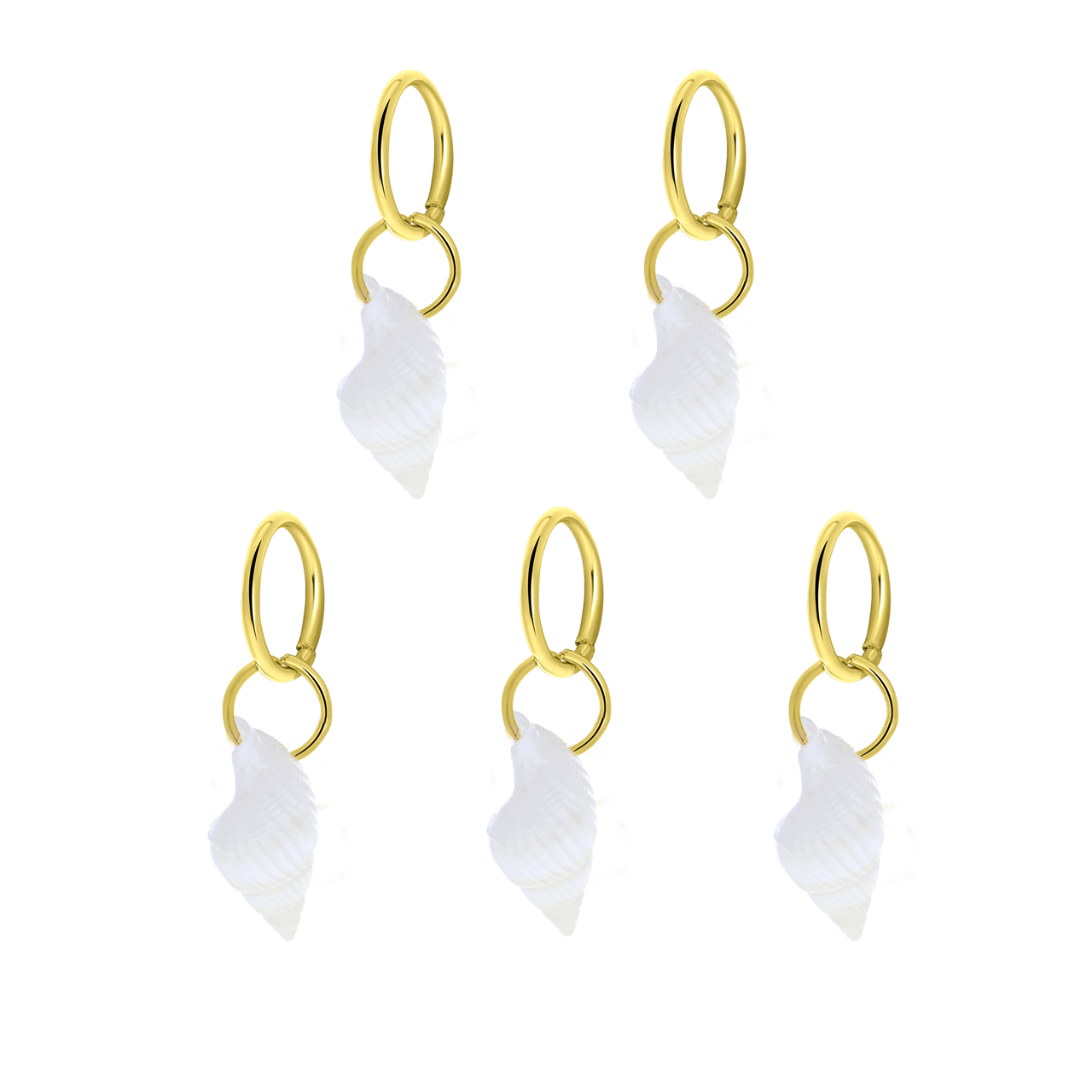 Goudkleurige bijoux haar ringen schelp