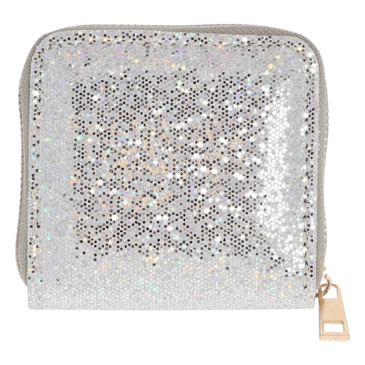 Zilverkleurige portemonnee met glitter