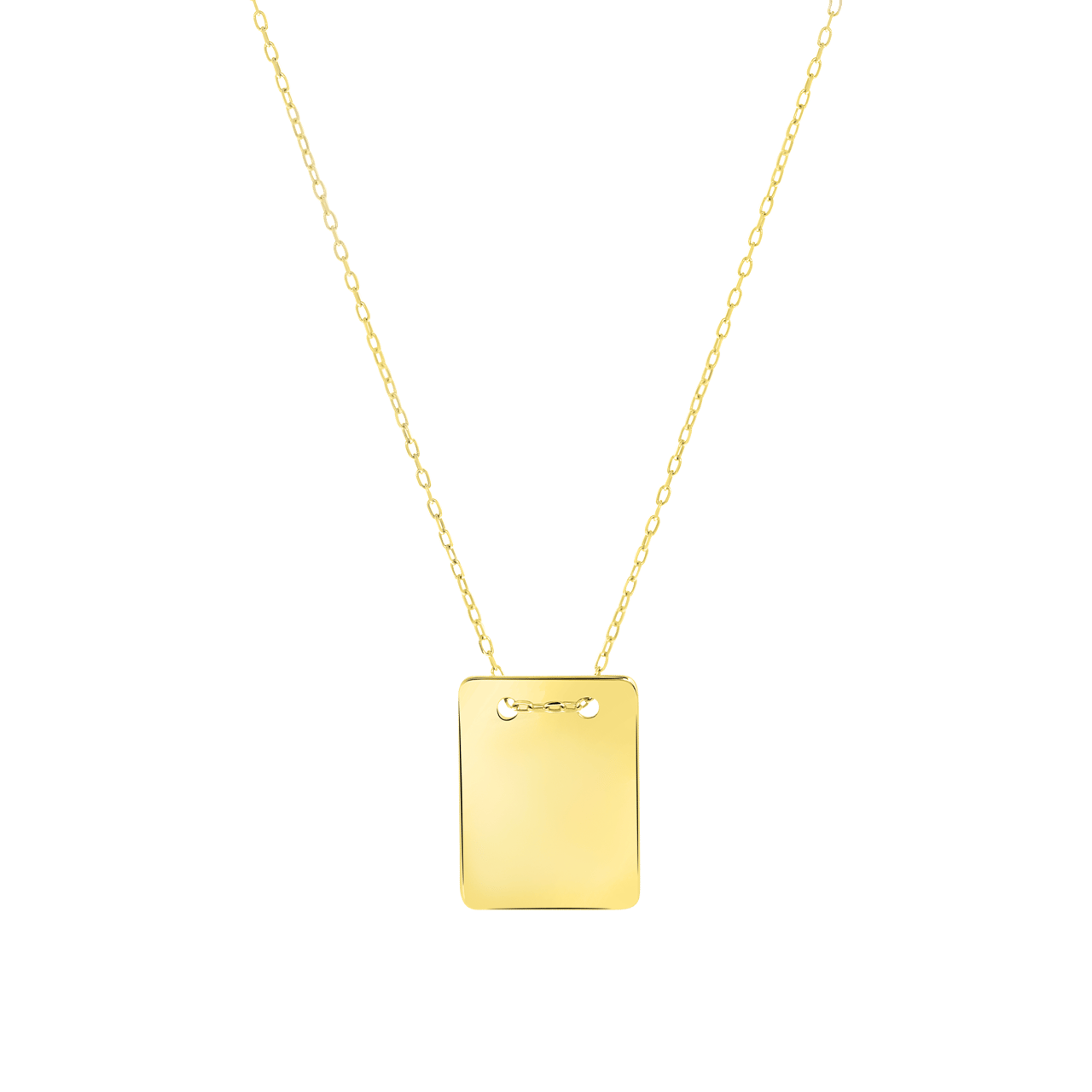 14 Karaat geelgouden ketting met hanger ID