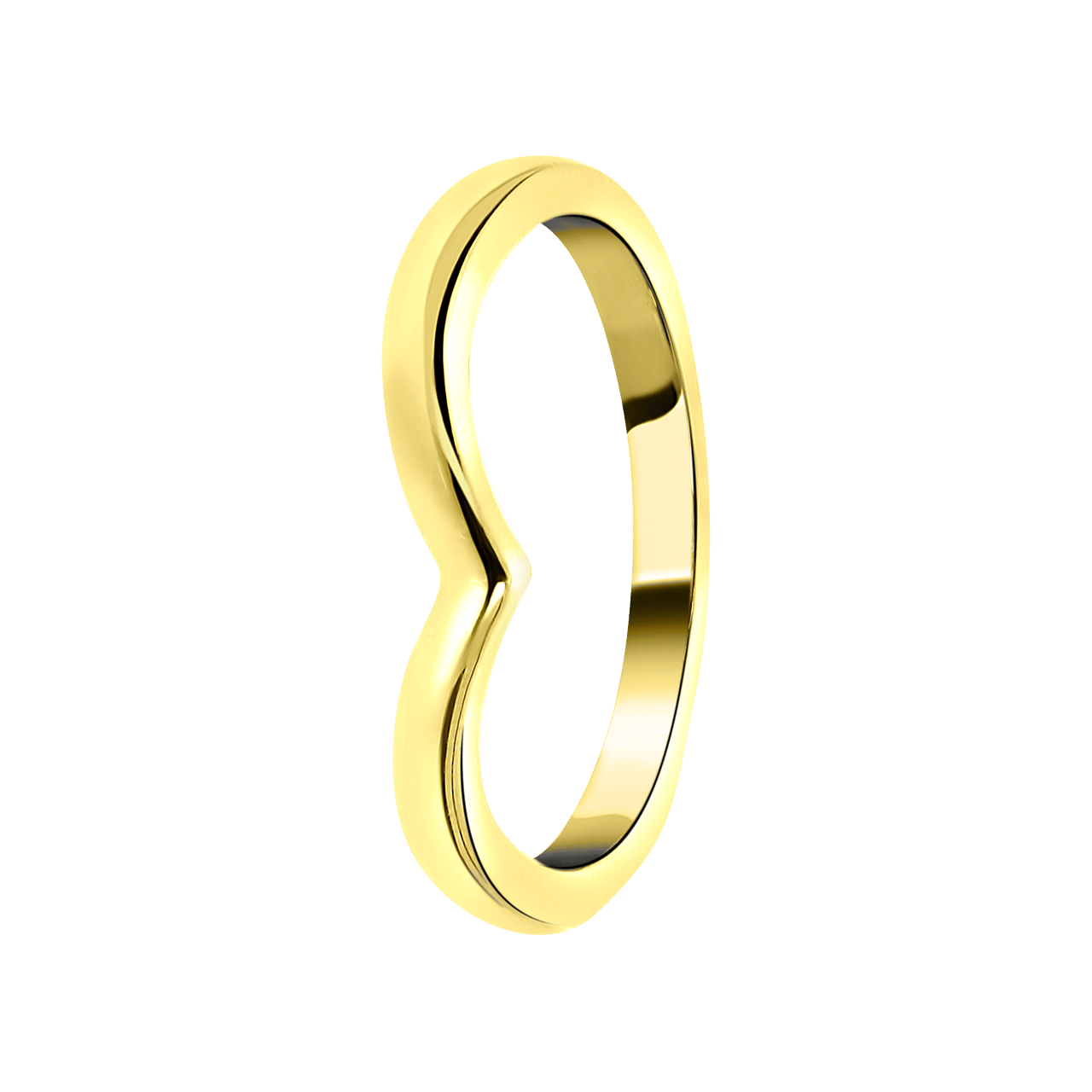 Goldplated ring v-vorm