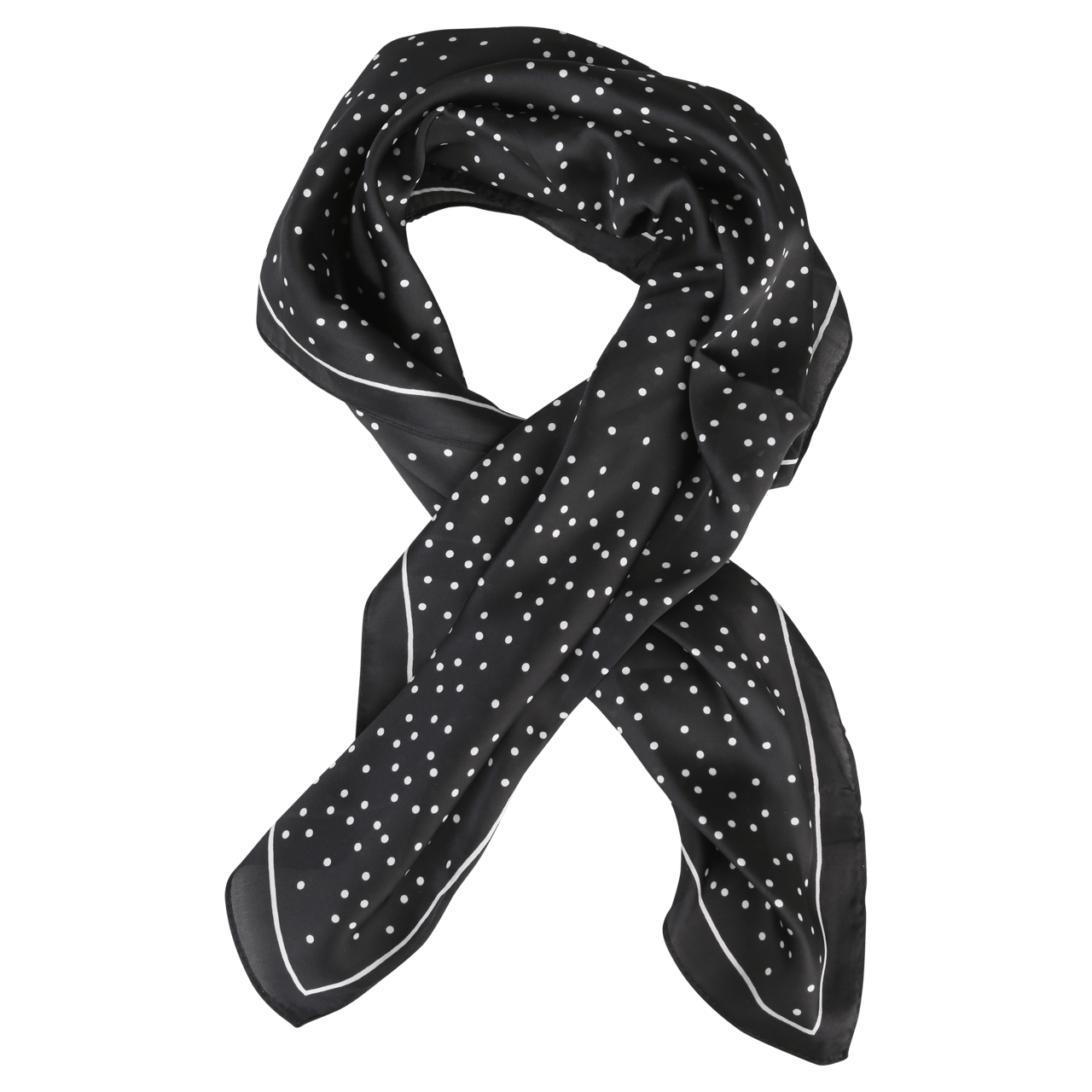 Zwart sjaaltje met witte polkadots