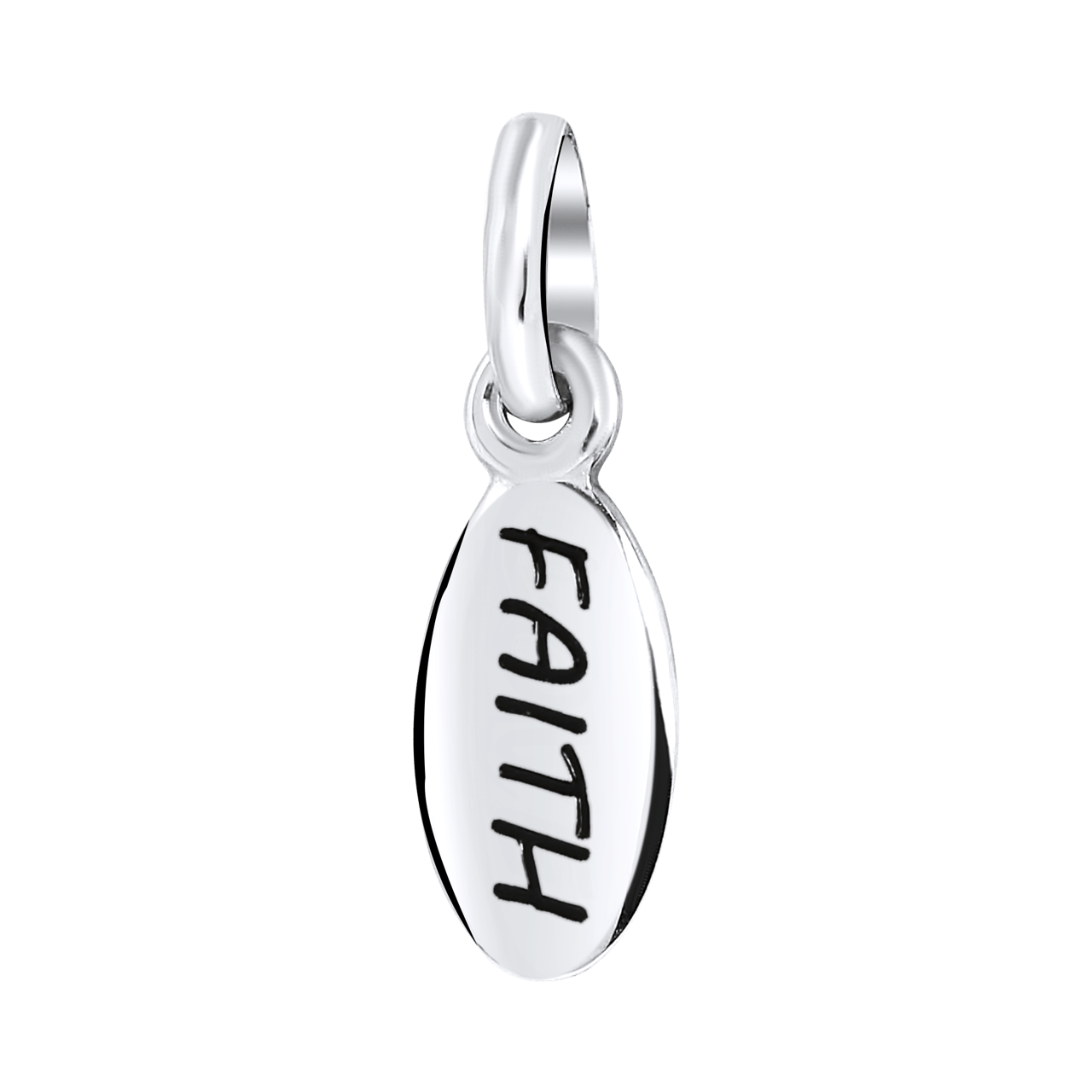 Zilveren hanger ovaal infinity/faith