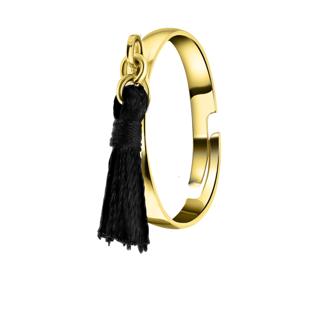 Goldfarbener Bijoux Ring mit quastenförmigem Anhänger