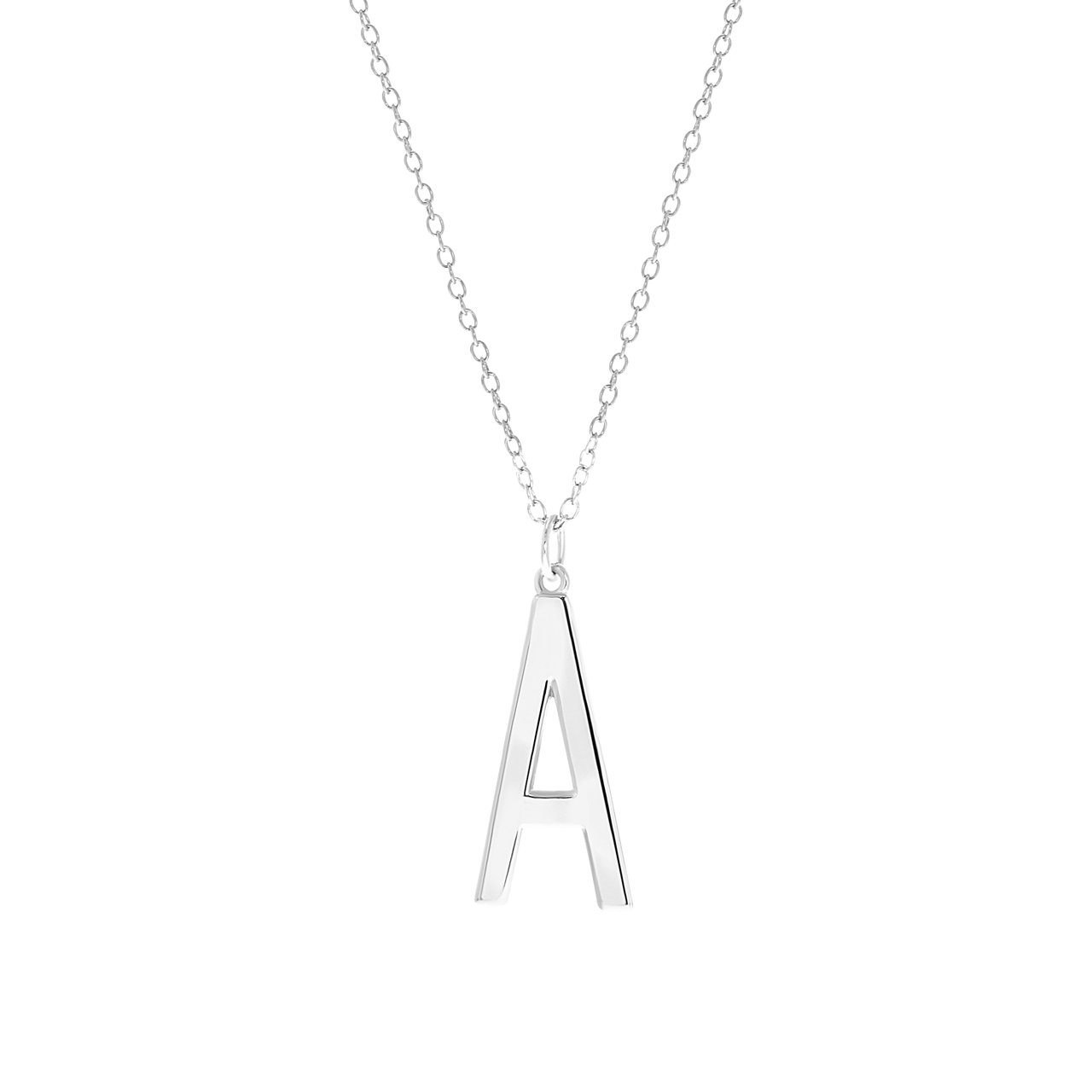 Zilveren ketting&hanger alfabet