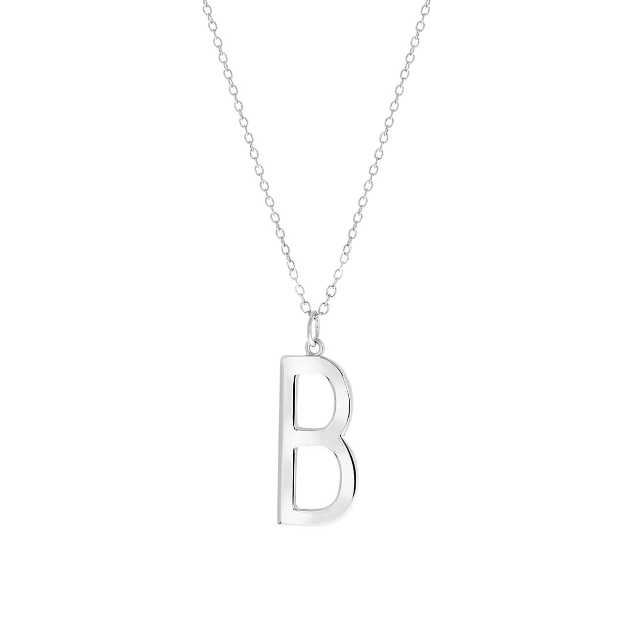 Zilveren ketting&hanger alfabet