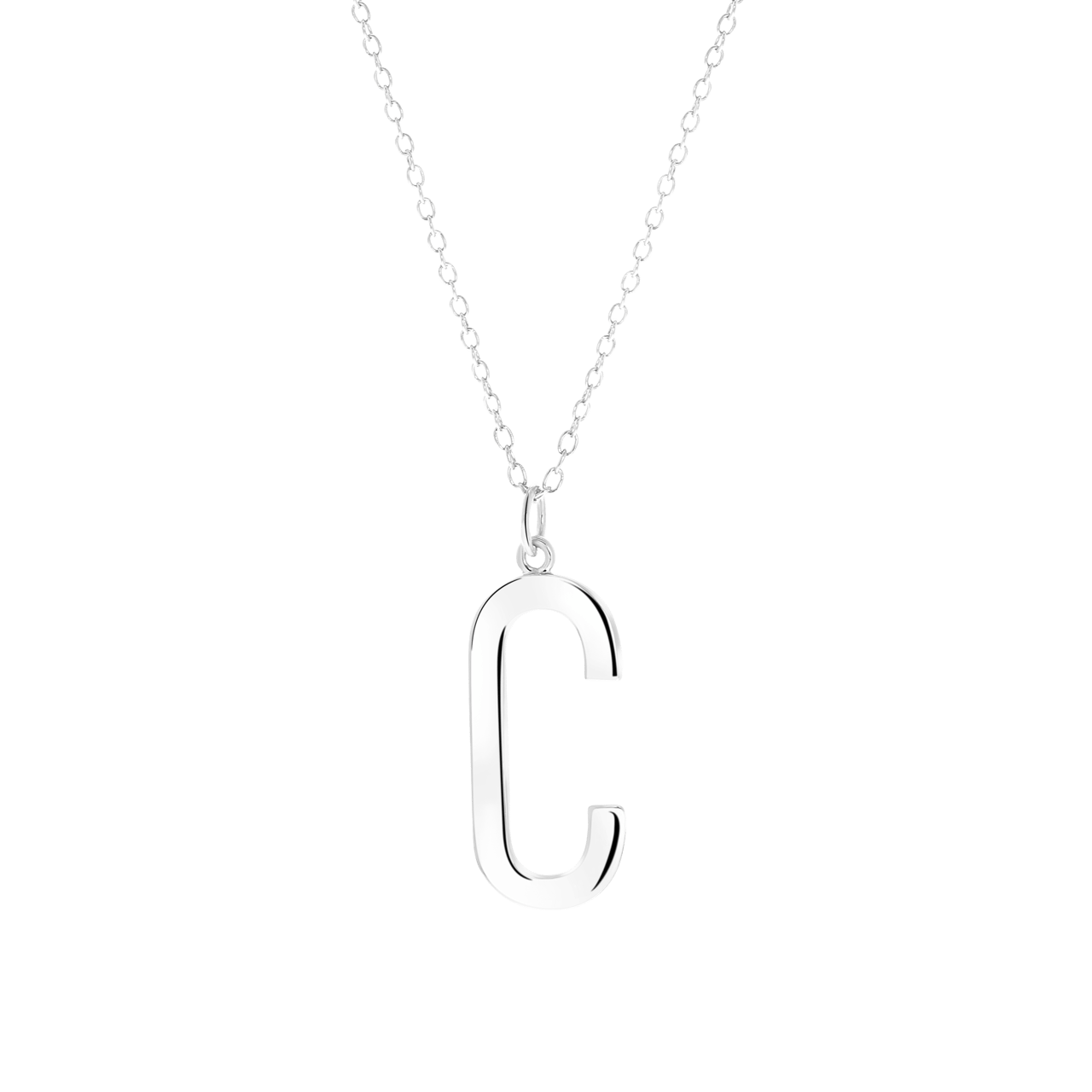 Zilveren ketting&hanger alfabet