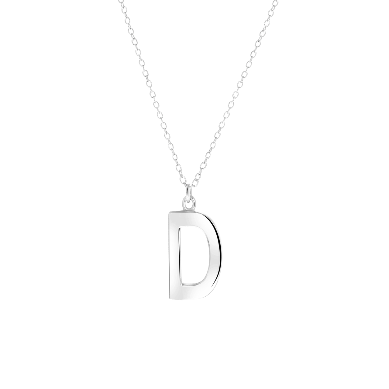 Halskette & Anhänger, 925 Silber, Alphabet