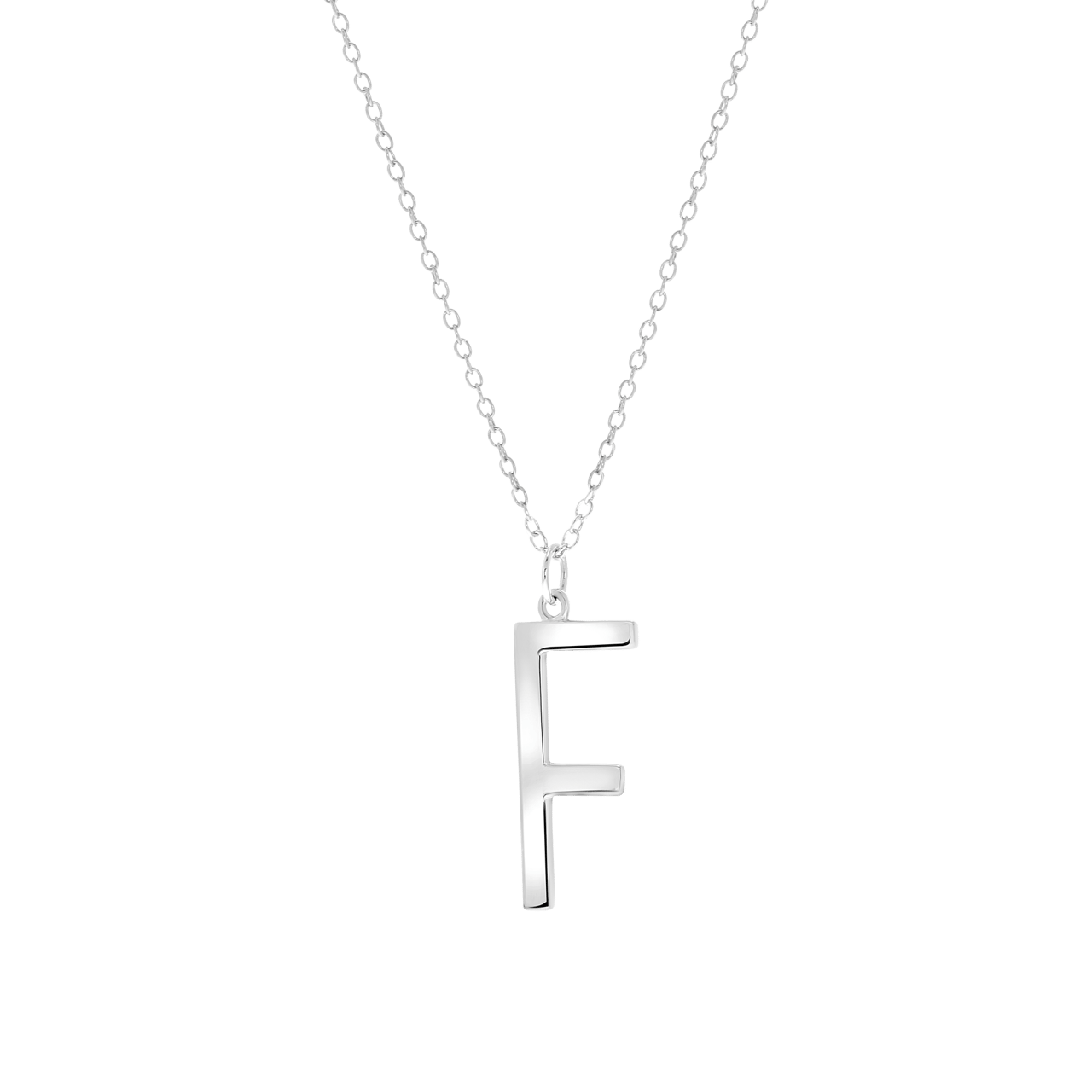 Zilveren ketting&hanger alfabet