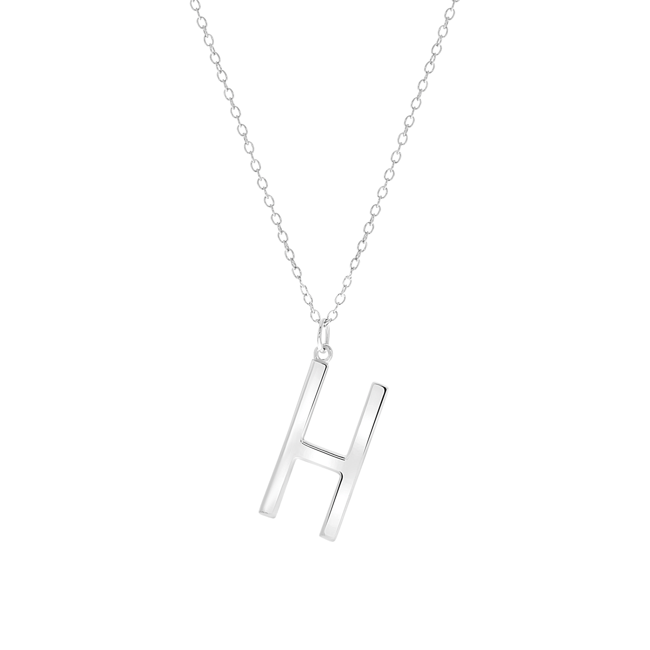 Zilveren ketting&hanger alfabet