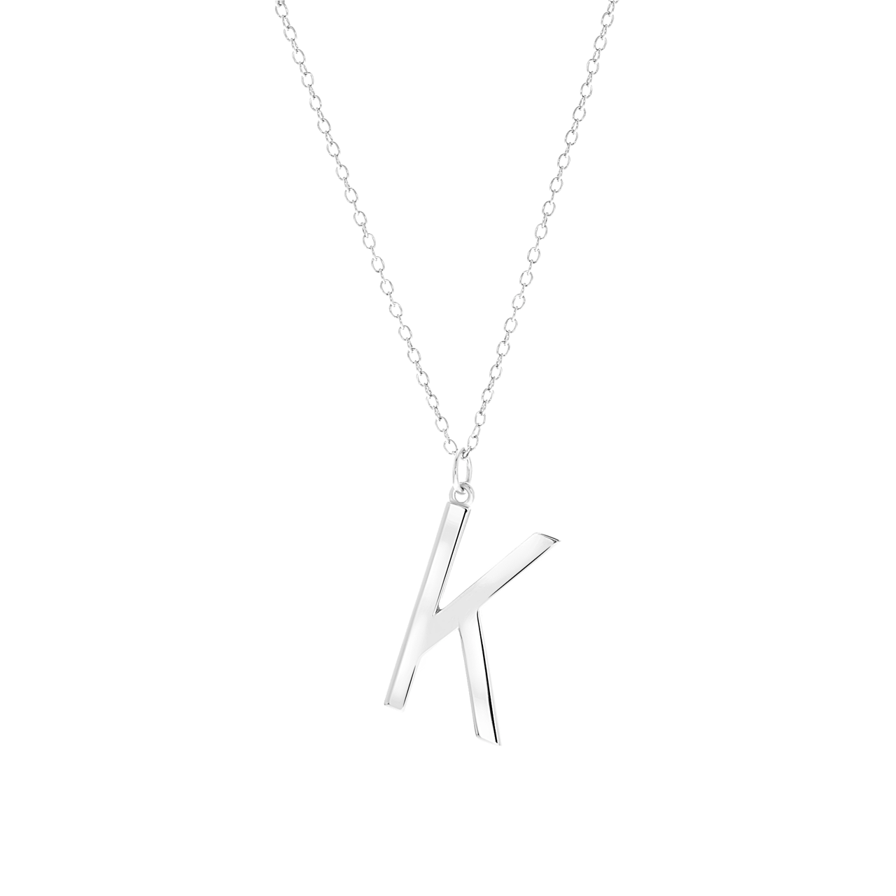 Zilveren ketting&hanger alfabet