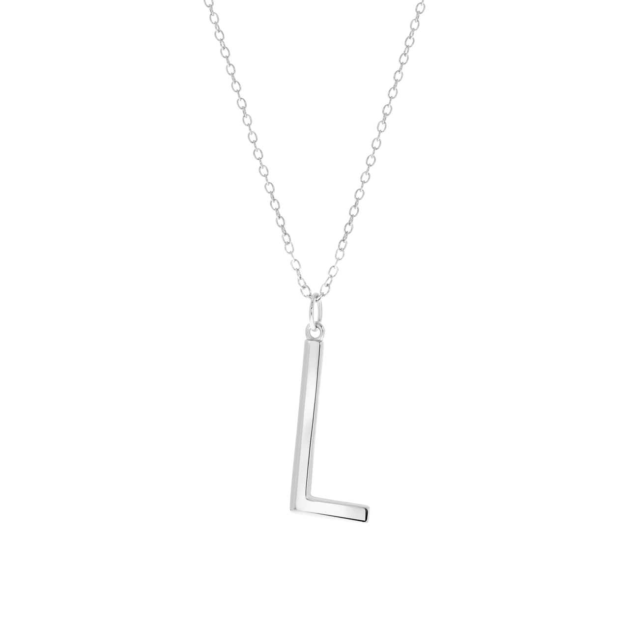 Zilveren ketting&hanger alfabet