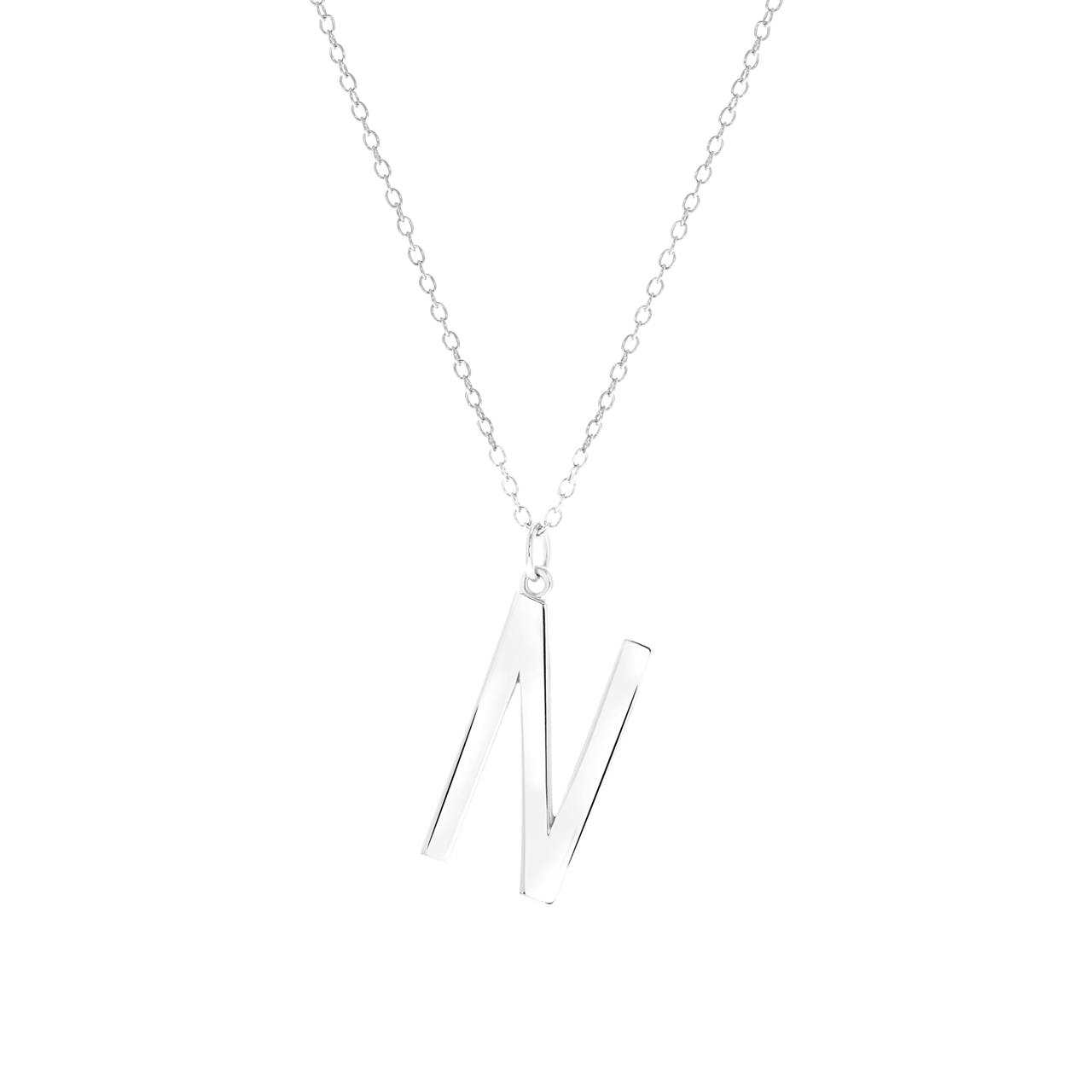 Zilveren ketting&hanger alfabet