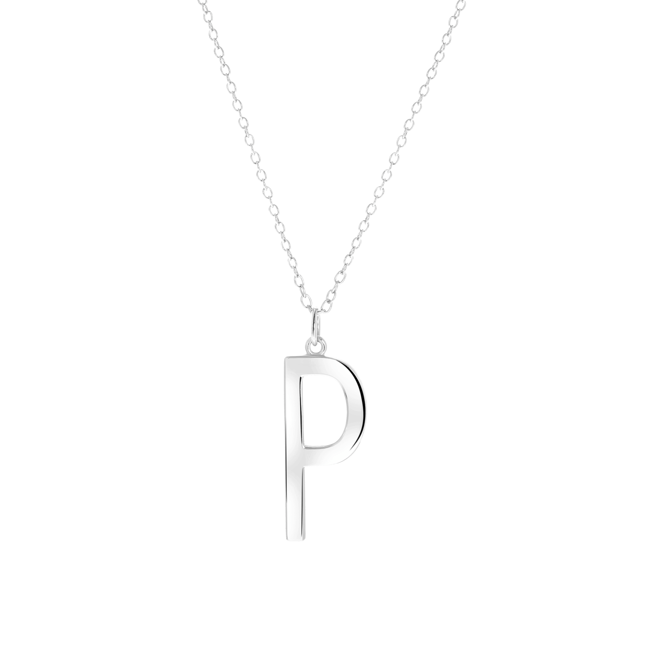 Zilveren ketting&hanger alfabet