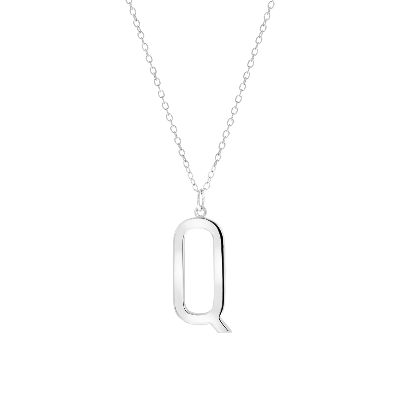 Zilveren ketting&hanger alfabet