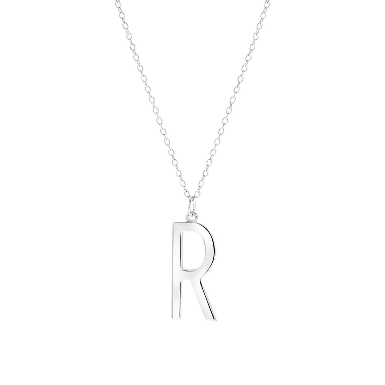 Zilveren ketting&hanger alfabet