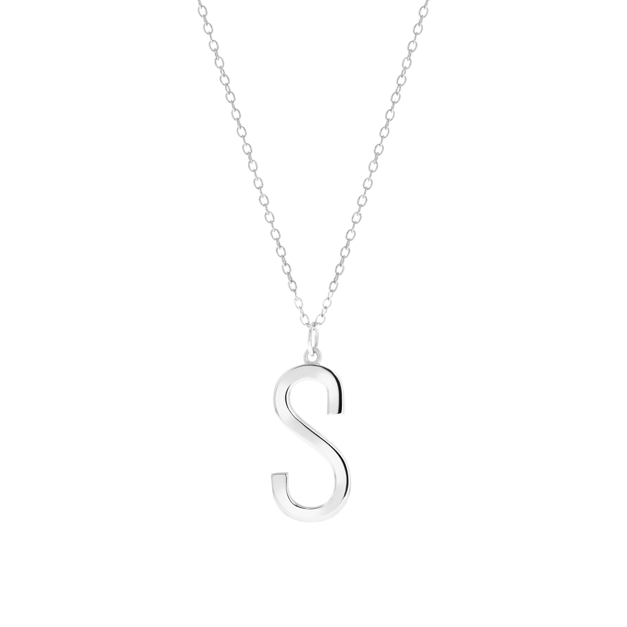 Halskette & Anhänger, 925 Silber, Alphabet