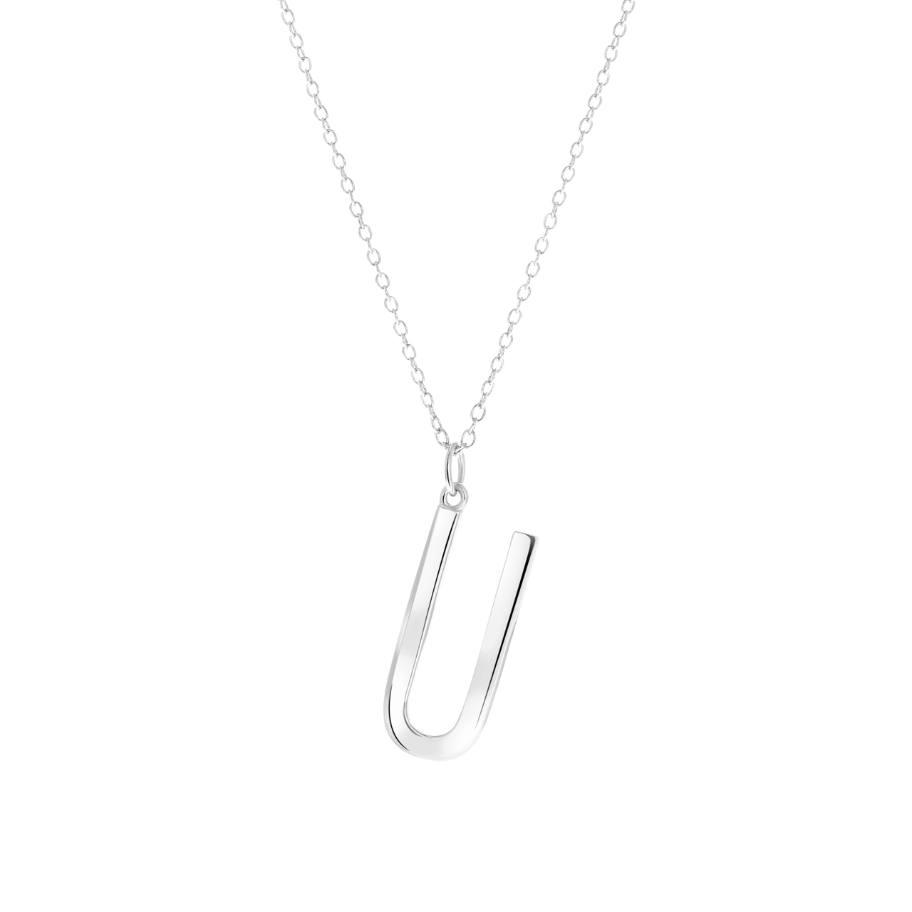 Zilveren ketting&hanger alfabet