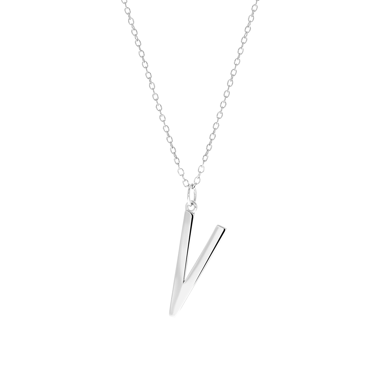 Zilveren ketting&hanger alfabet