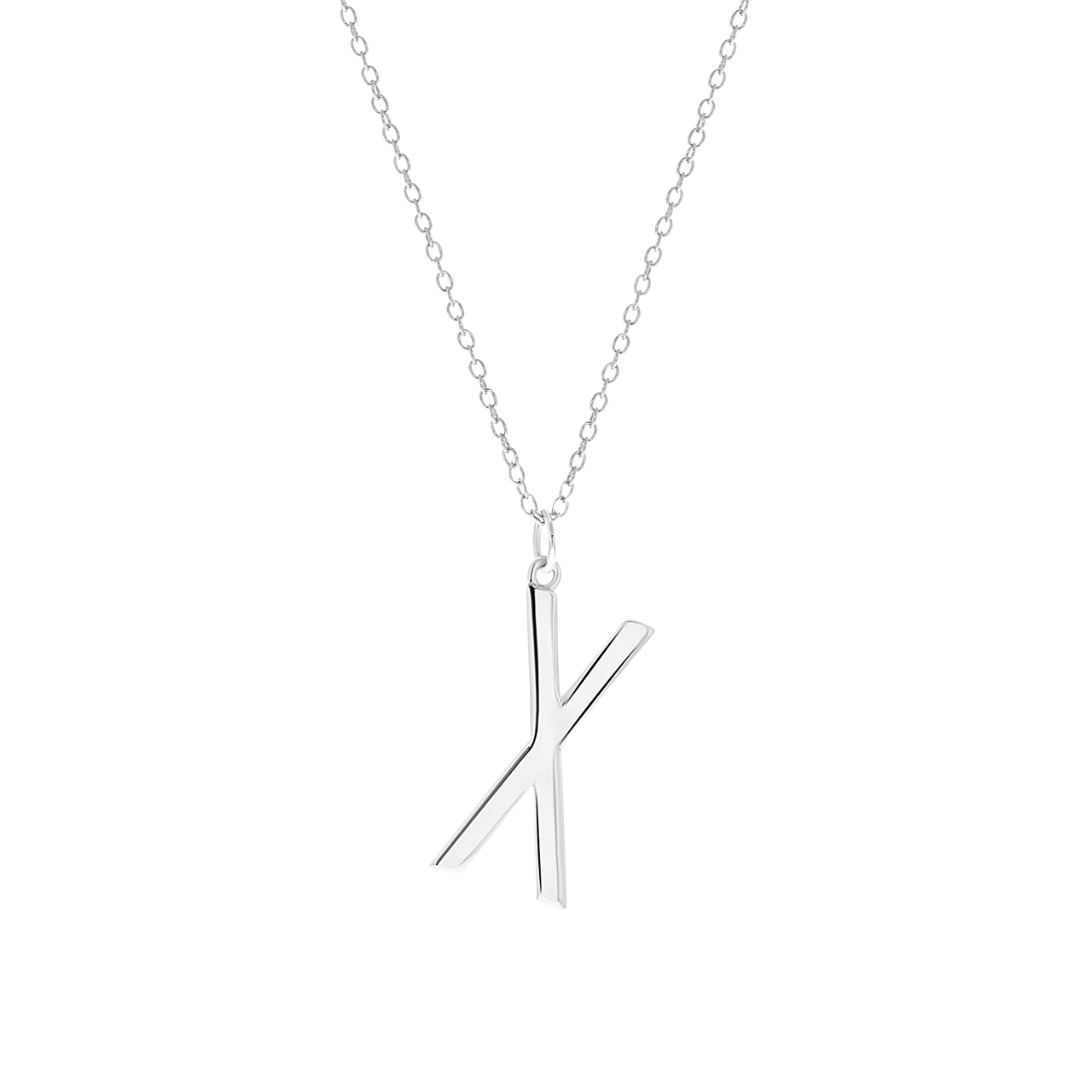 Zilveren ketting&hanger alfabet