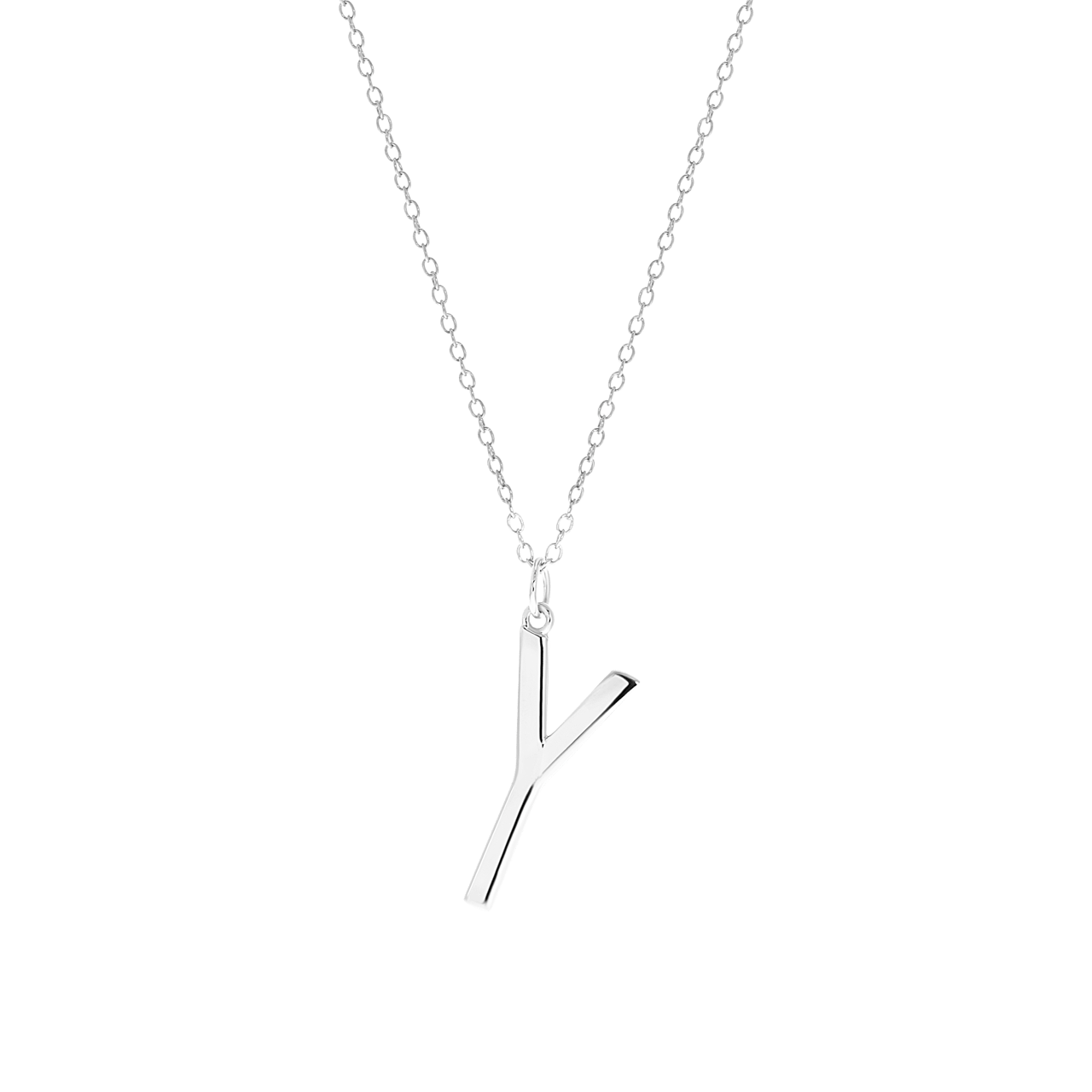 Zilveren ketting&hanger alfabet