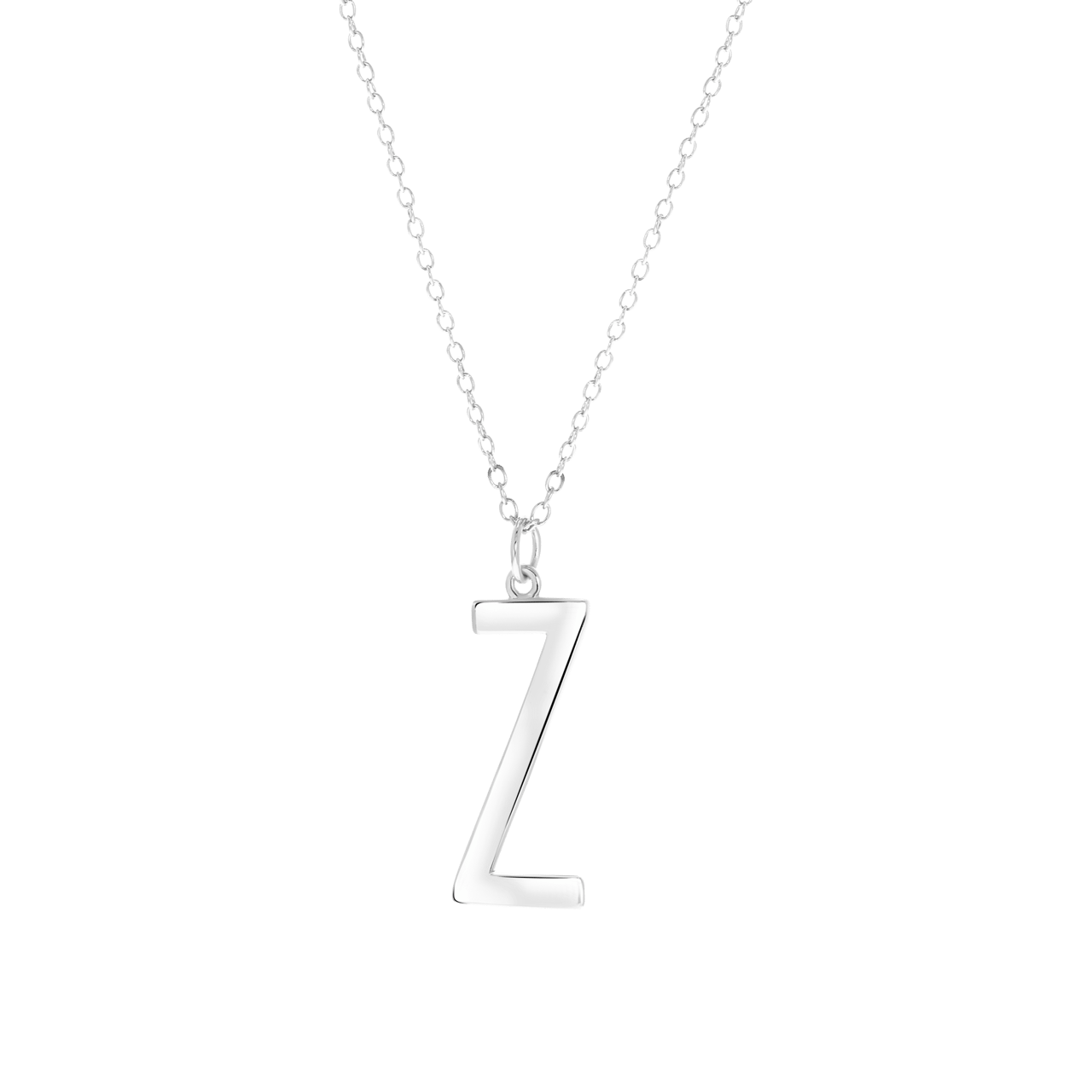 Zilveren ketting&hanger alfabet