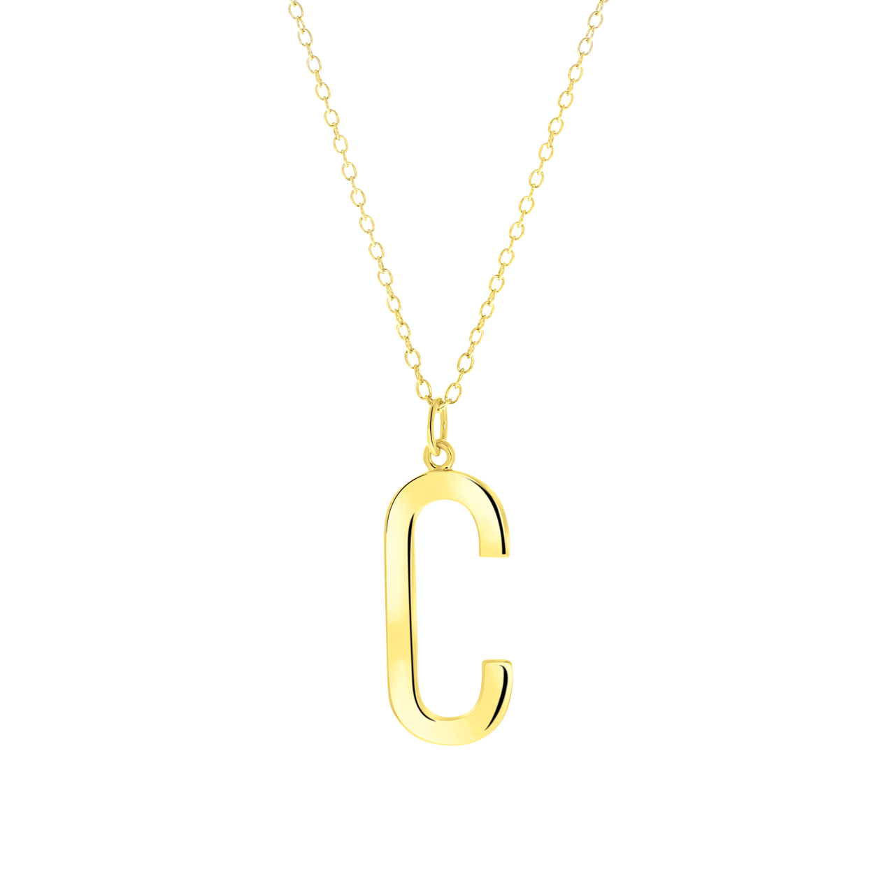 Zilveren goldplated ketting met hanger alfabet voor dames