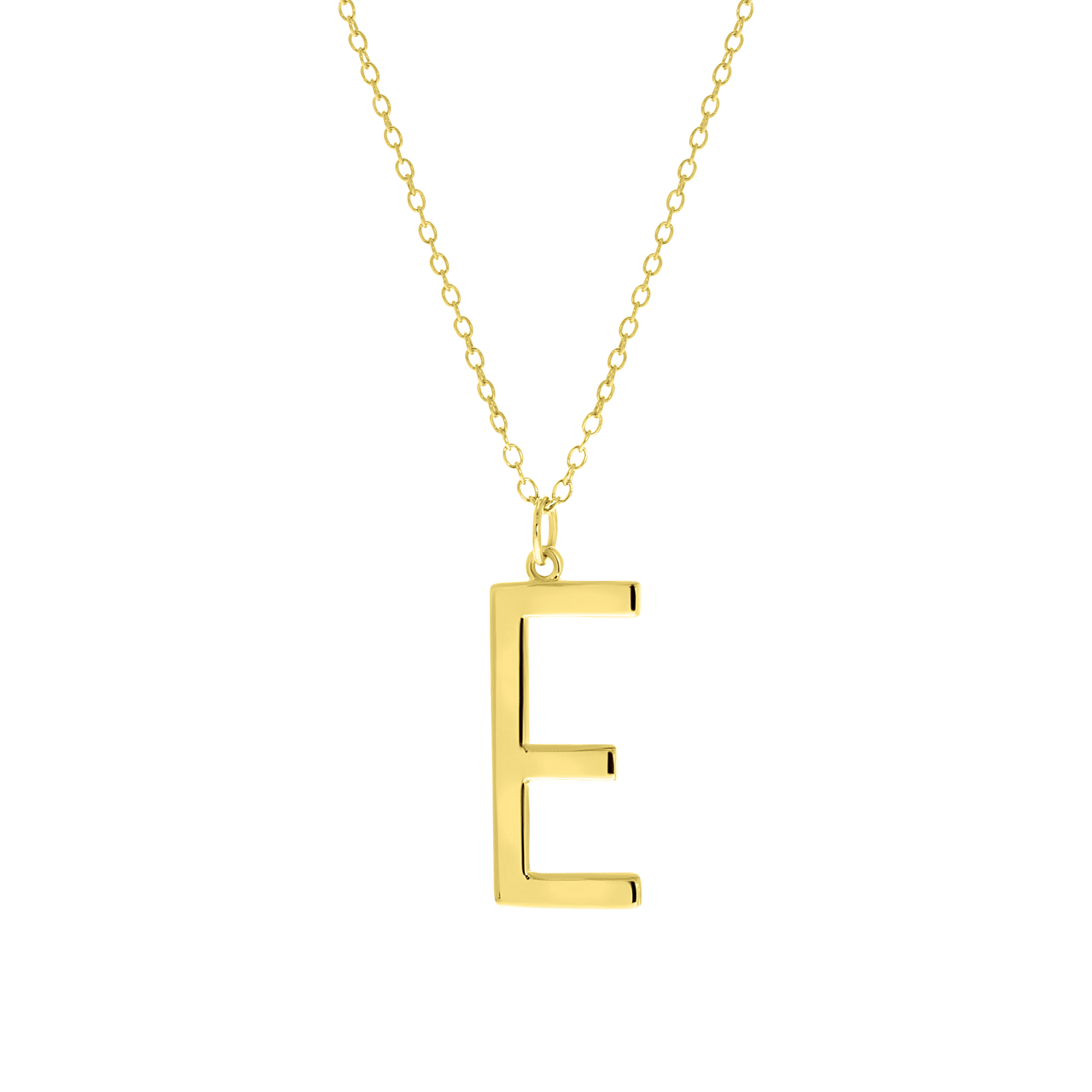 Zilveren goldplated ketting met hanger alfabet voor dames