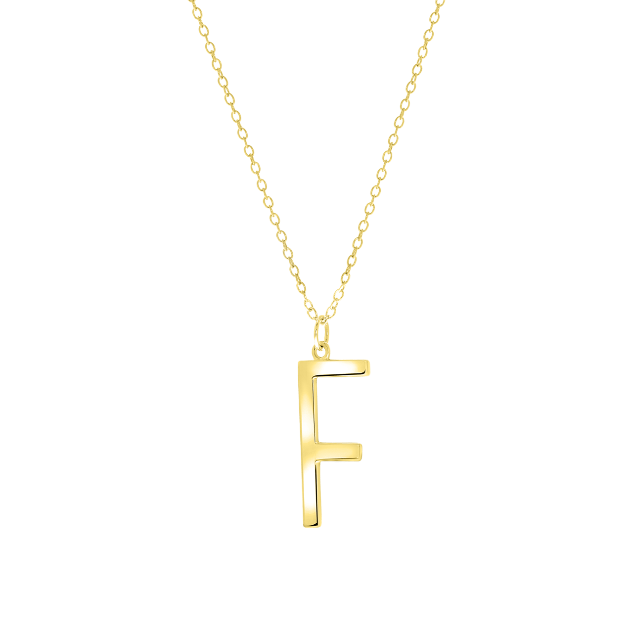 Zilveren goldplated ketting met hanger alfabet voor dames
