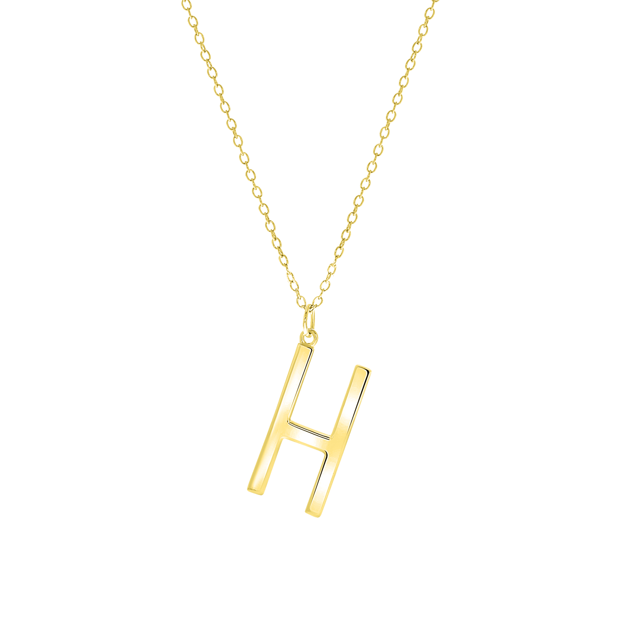 Zilveren goldplated ketting met hanger alfabet voor dames