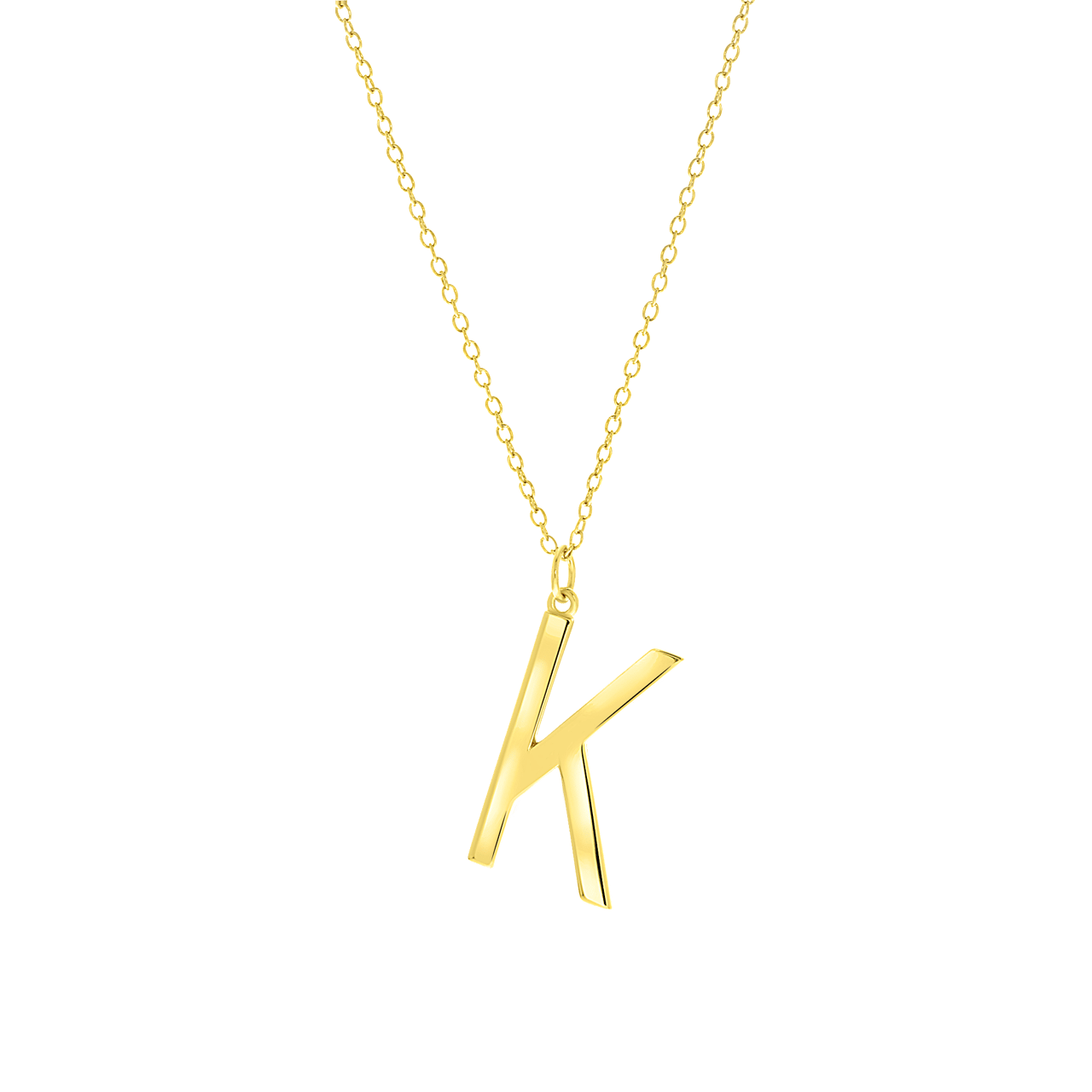 Zilveren goldplated ketting met hanger alfabet voor dames