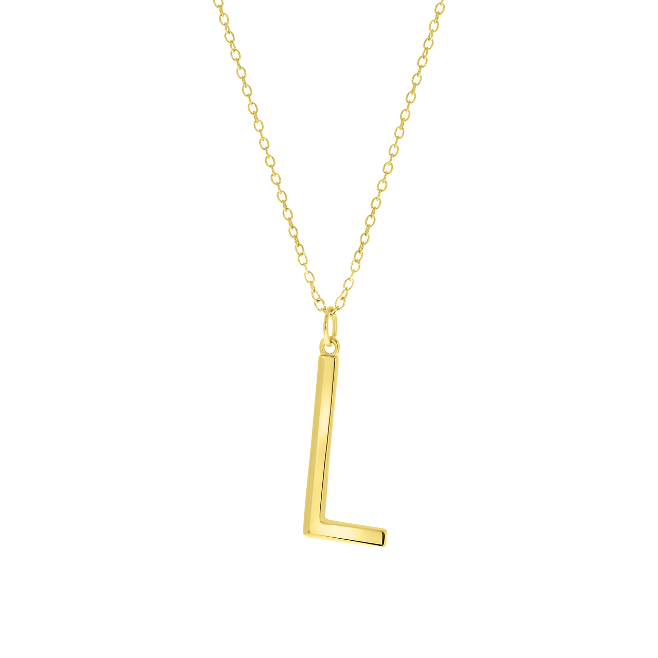 Zilveren goldplated ketting met hanger alfabet voor dames