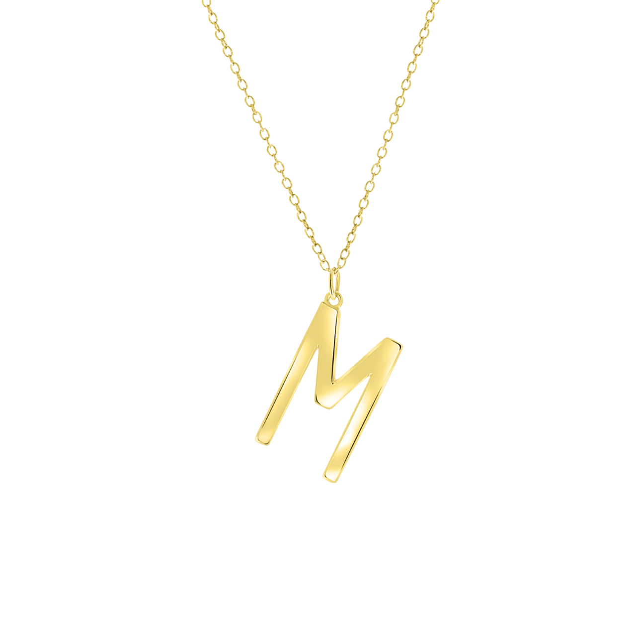 Zilveren goldplated ketting met hanger alfabet voor dames