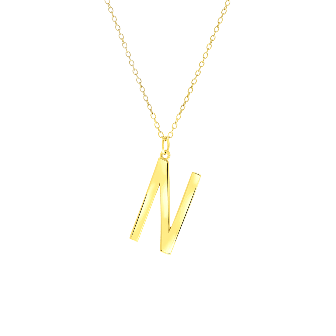 Zilveren goldplated ketting met hanger alfabet voor dames