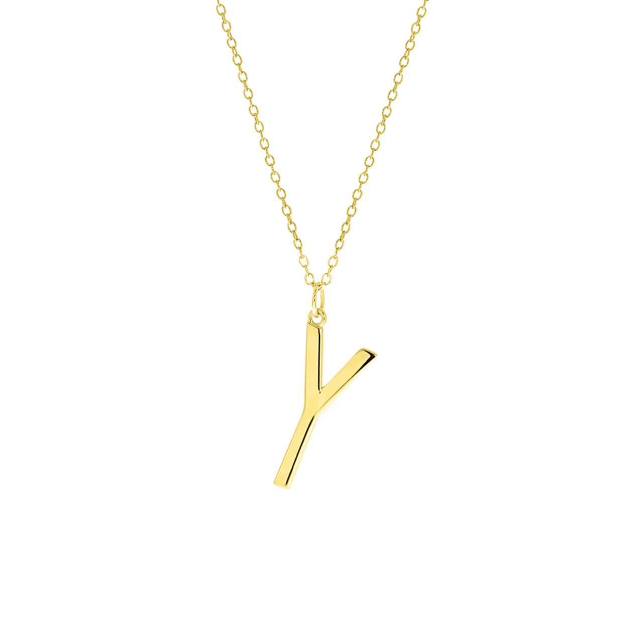 Zilveren goldplated ketting met hanger alfabet voor dames