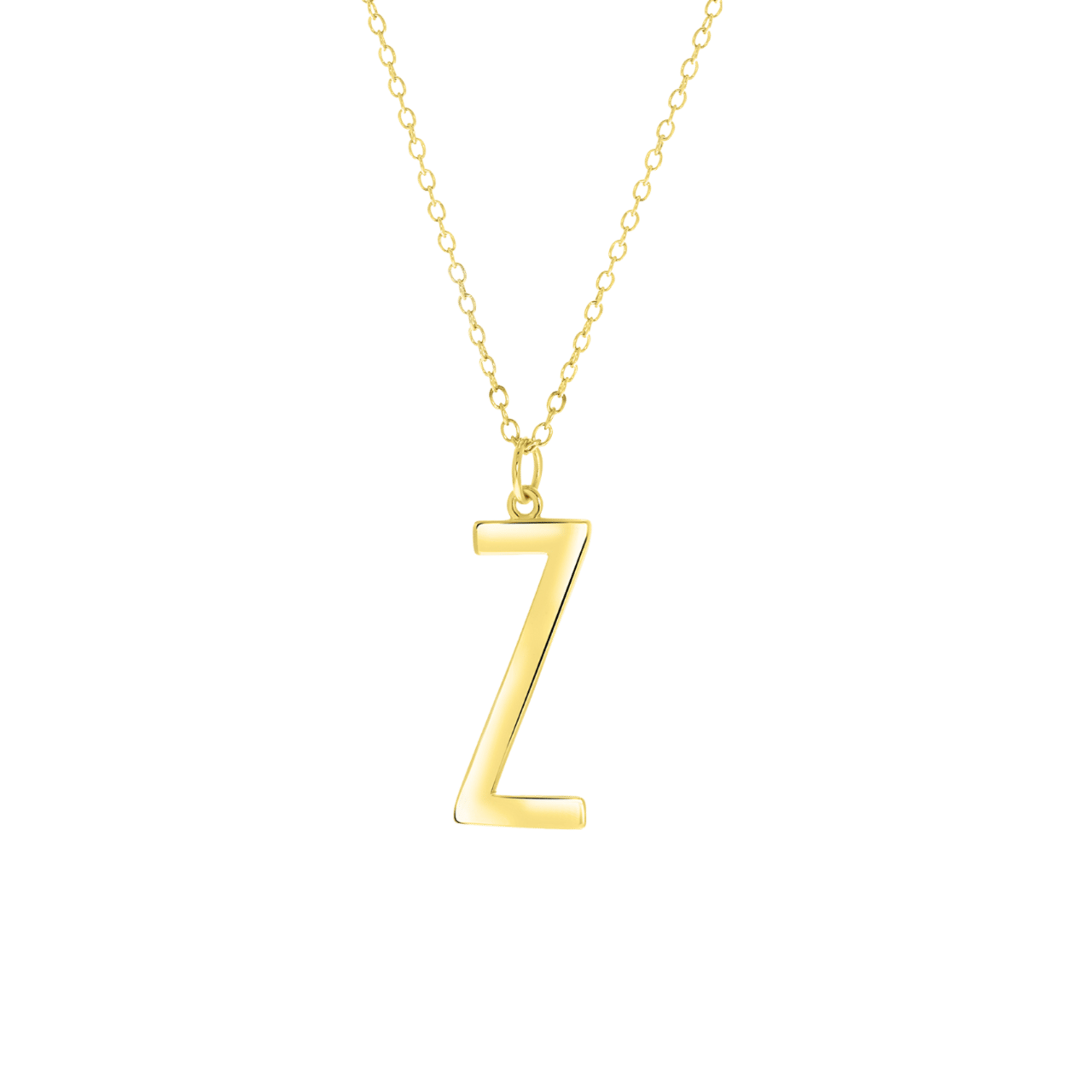 Zilveren goldplated ketting met hanger alfabet voor dames