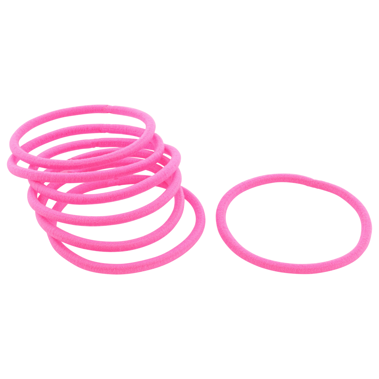 Setje van 7 neon roze haar elastiekjes