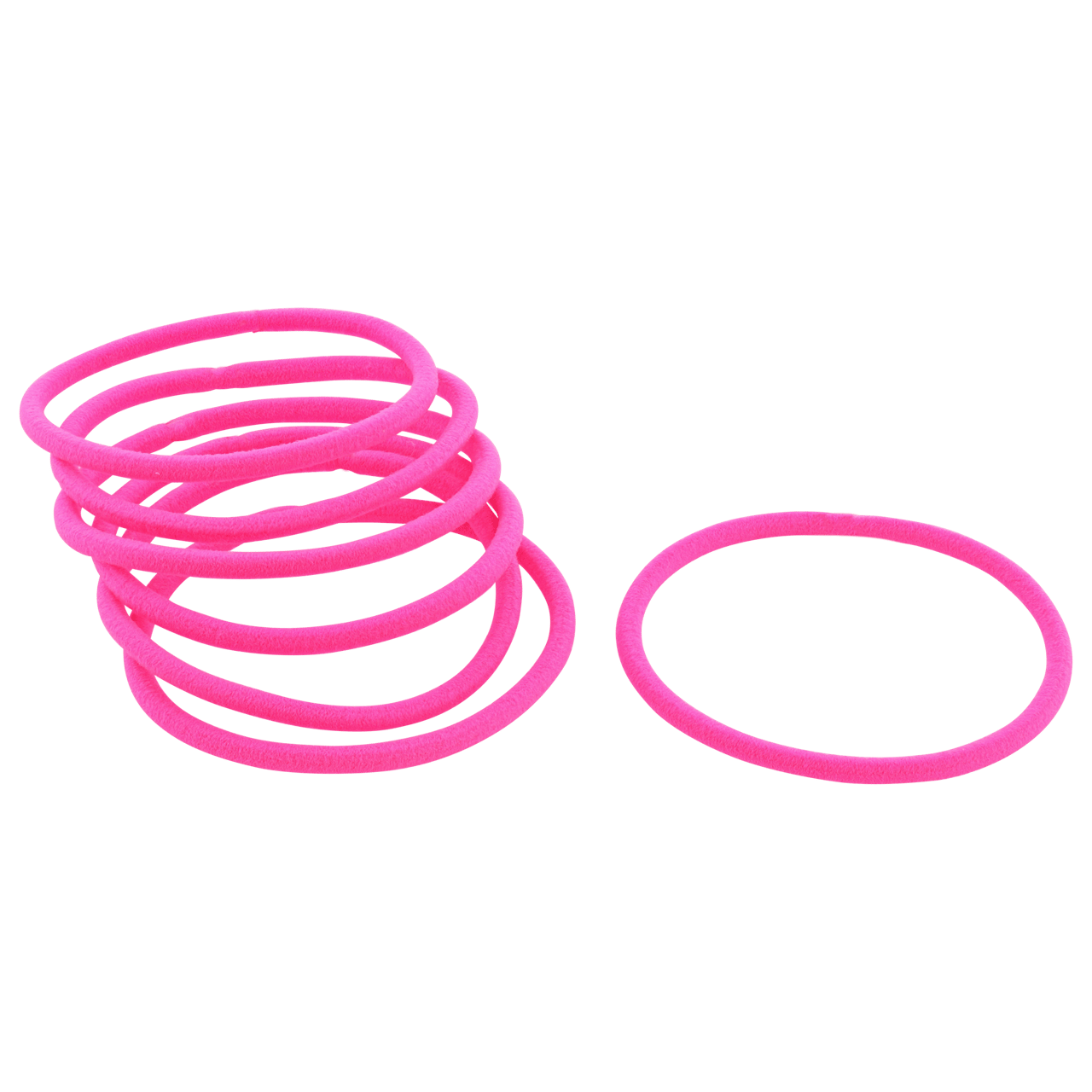 Setje van 7 neon donkerroze haar elastiekjes