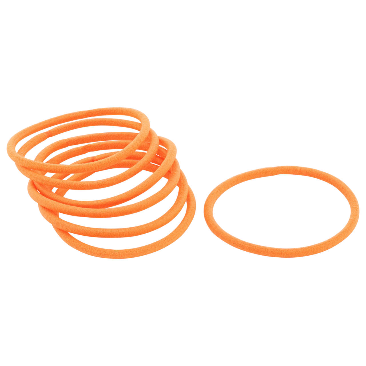 Setje van 7 neon oranje haar elastiekjes