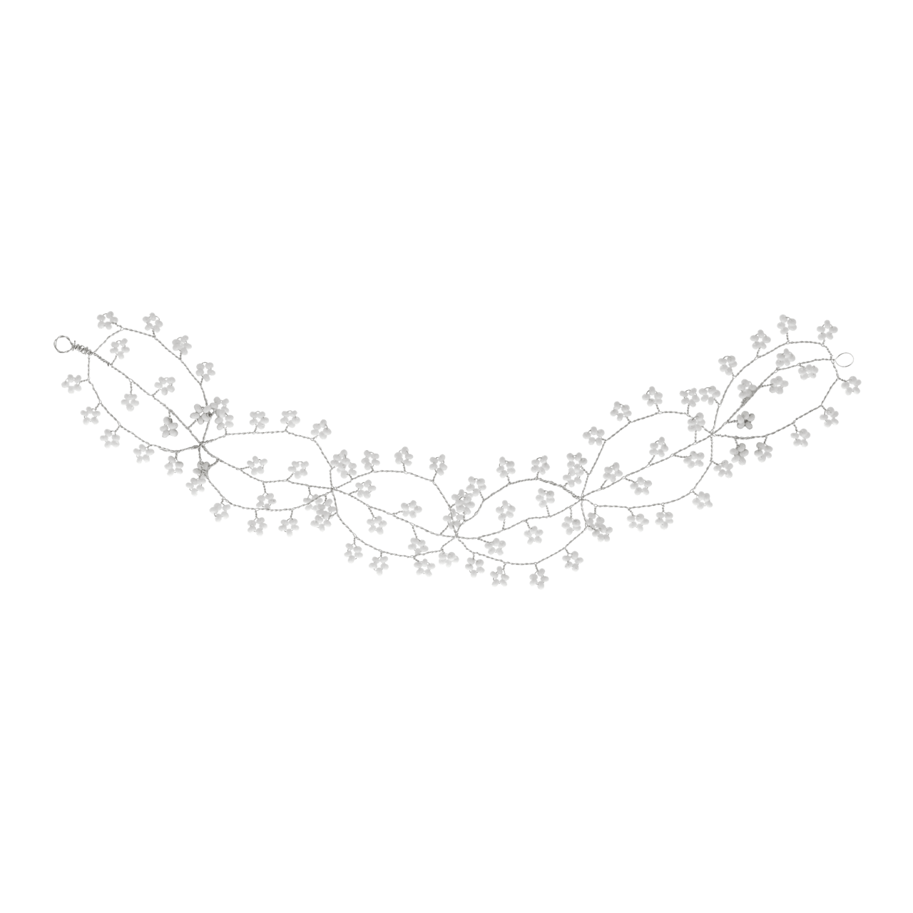 Silberfarbener Haarschmuck mit Glasperlen