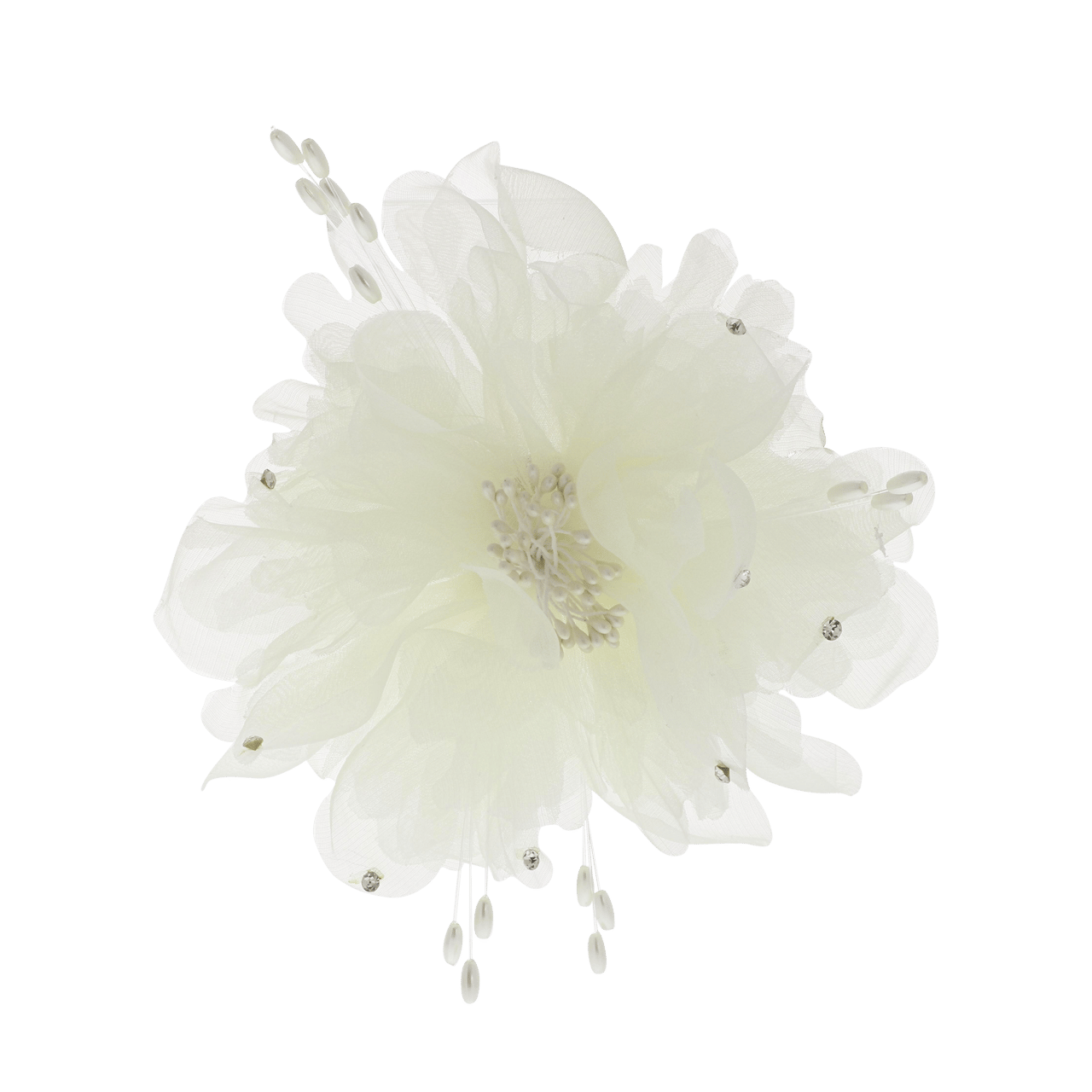 Plated haarclip bloemvorm met imitatieparels voor dames