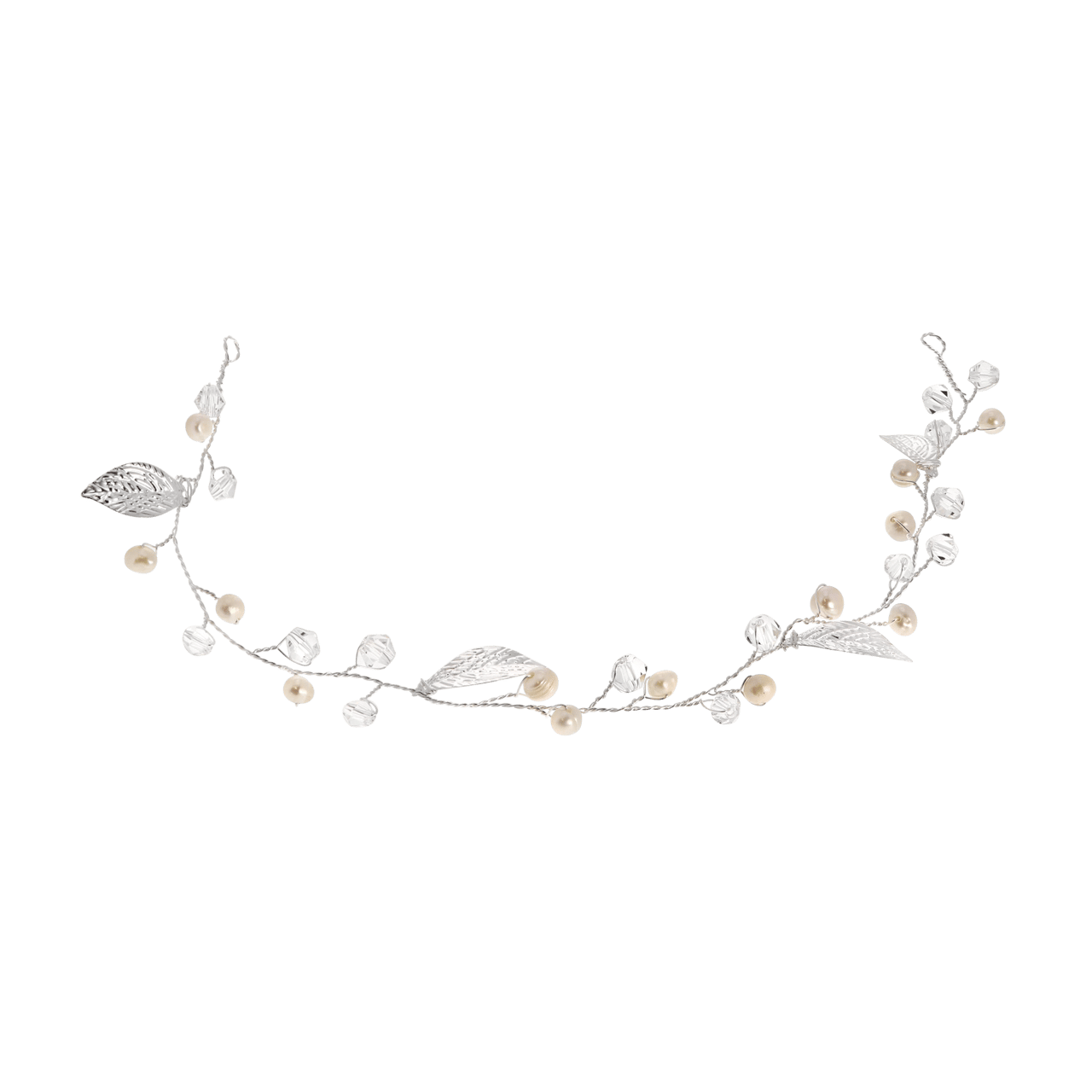 Haarschmuck mit Süßwasserperlen und Blattmotiv