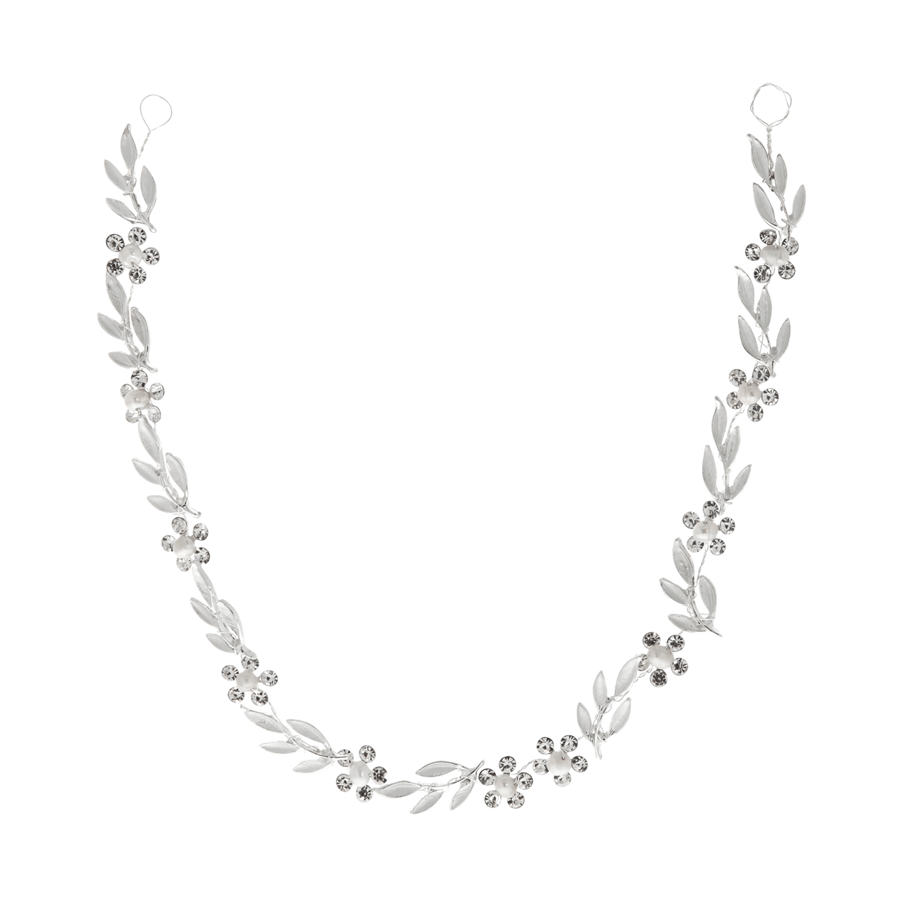 Haarkrans met zoetwaterparels en steentjes