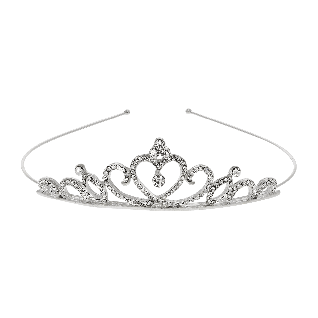 Diadeem met strass in hartvorm