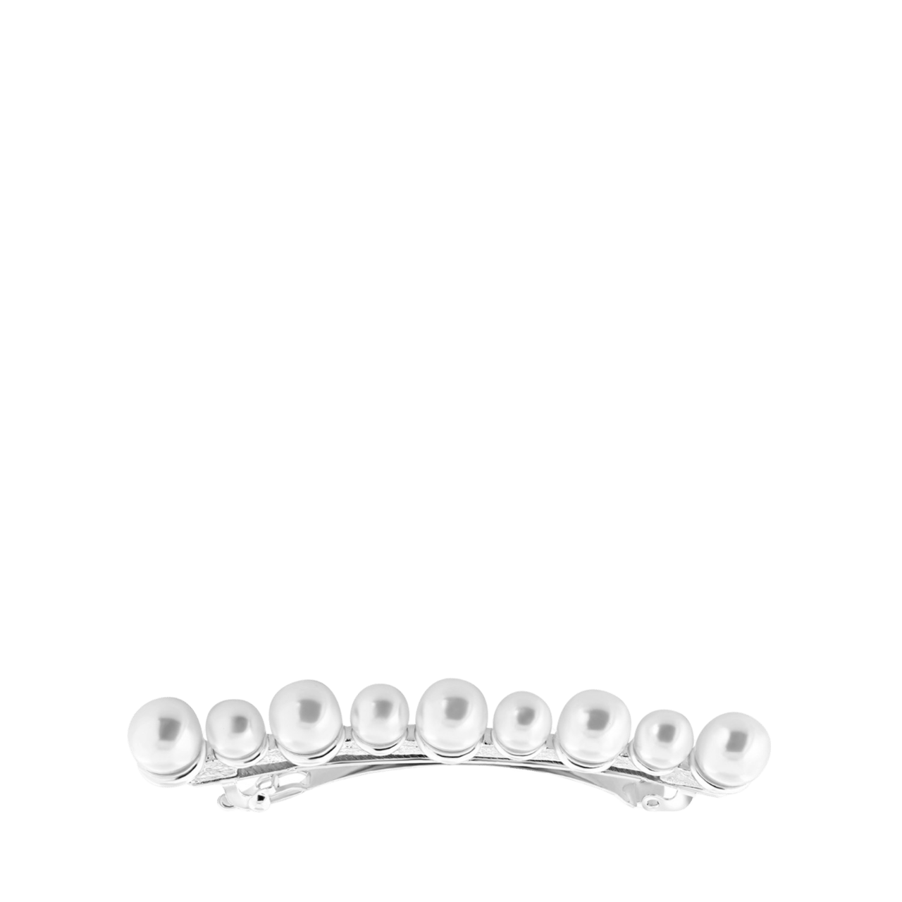 Zilverkleurig haar accessoire met parels
