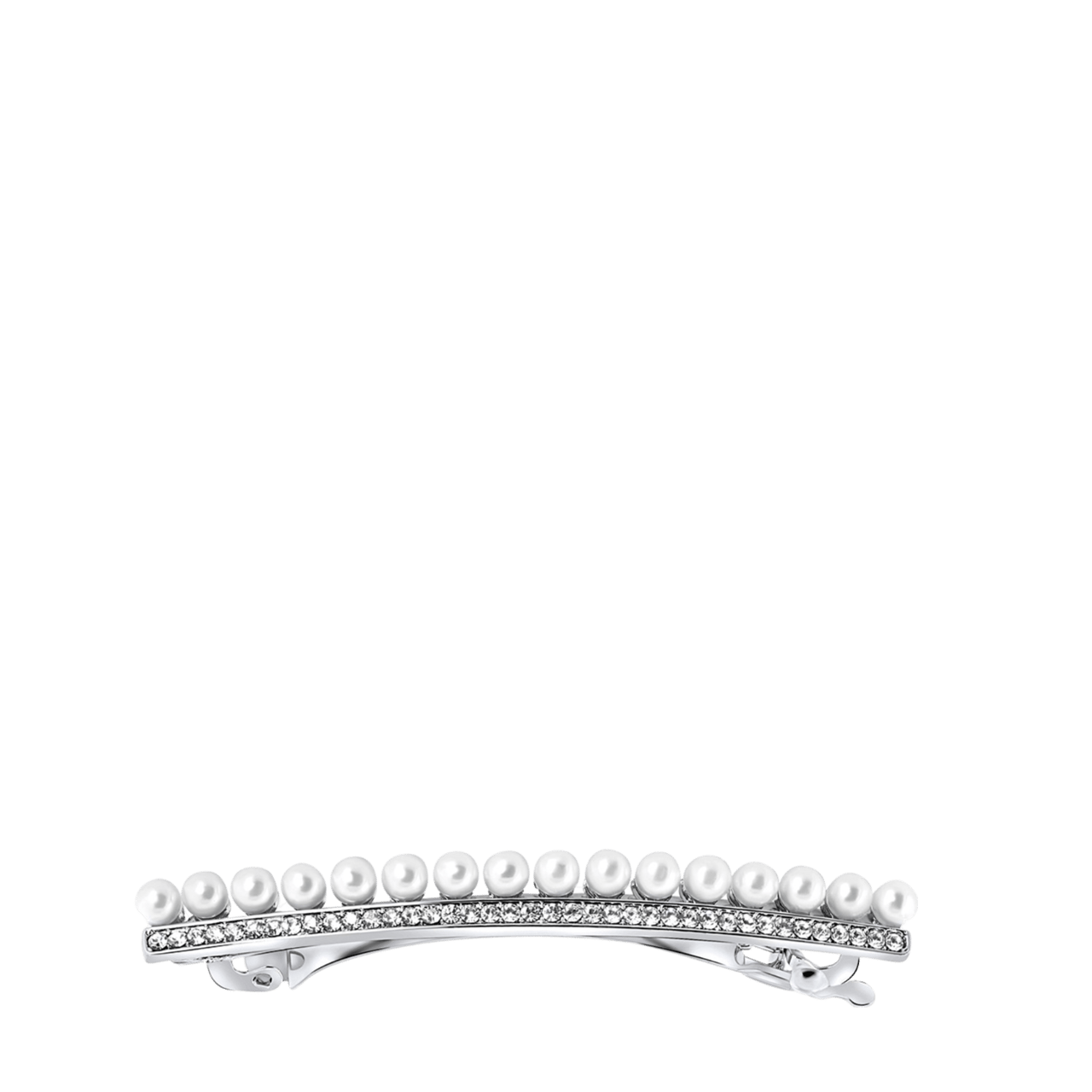 Zilverkleurig haar accessoire met parels