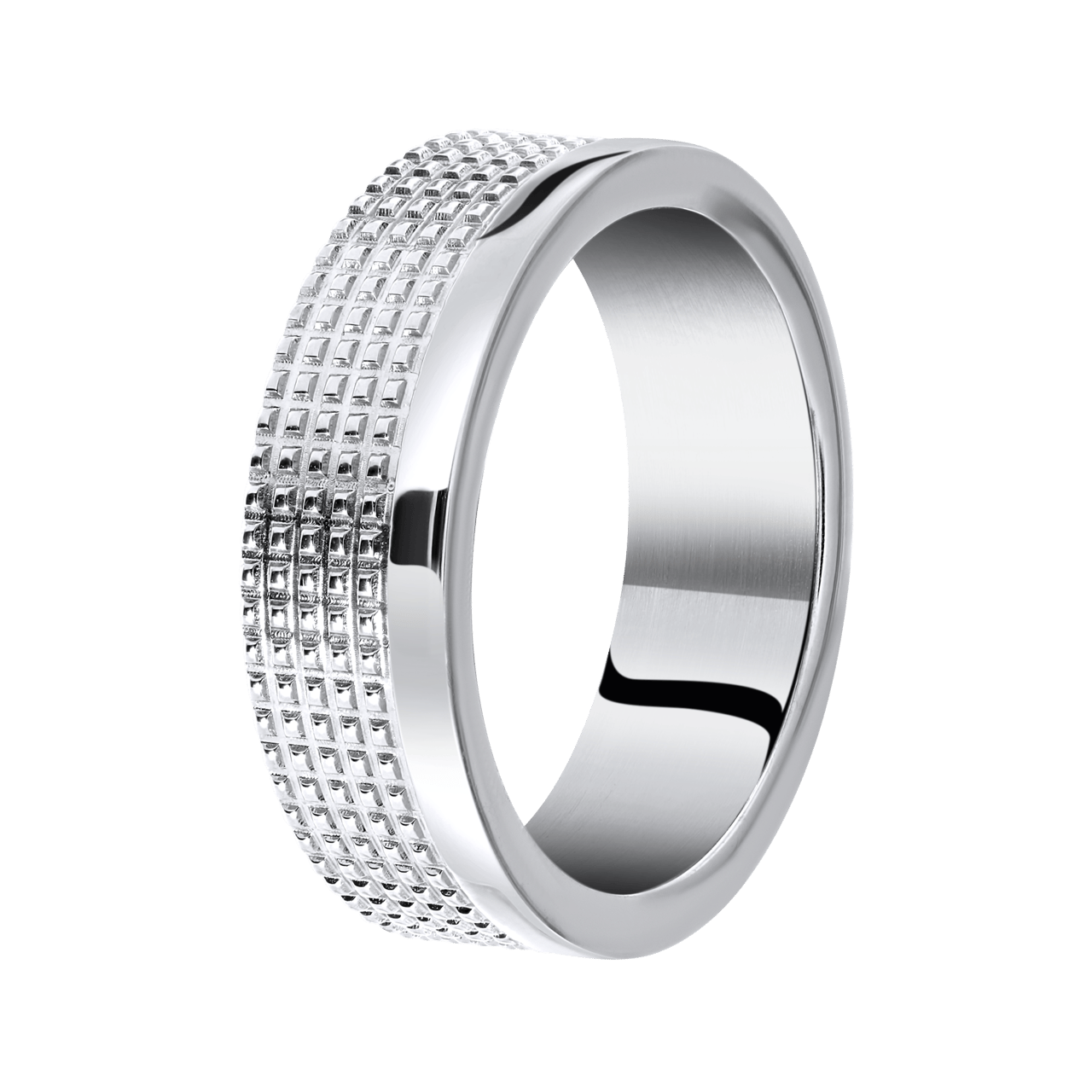 Gerecycleerd stainless steel ring bewerkt