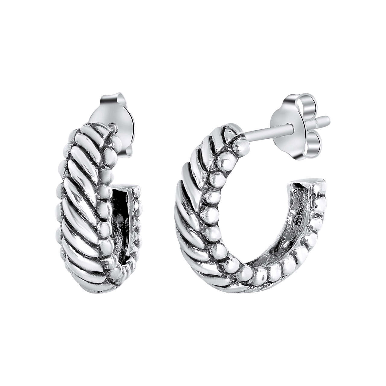 Ohrringe, 925 Silber, frz. Gourmetglied, 15 mm