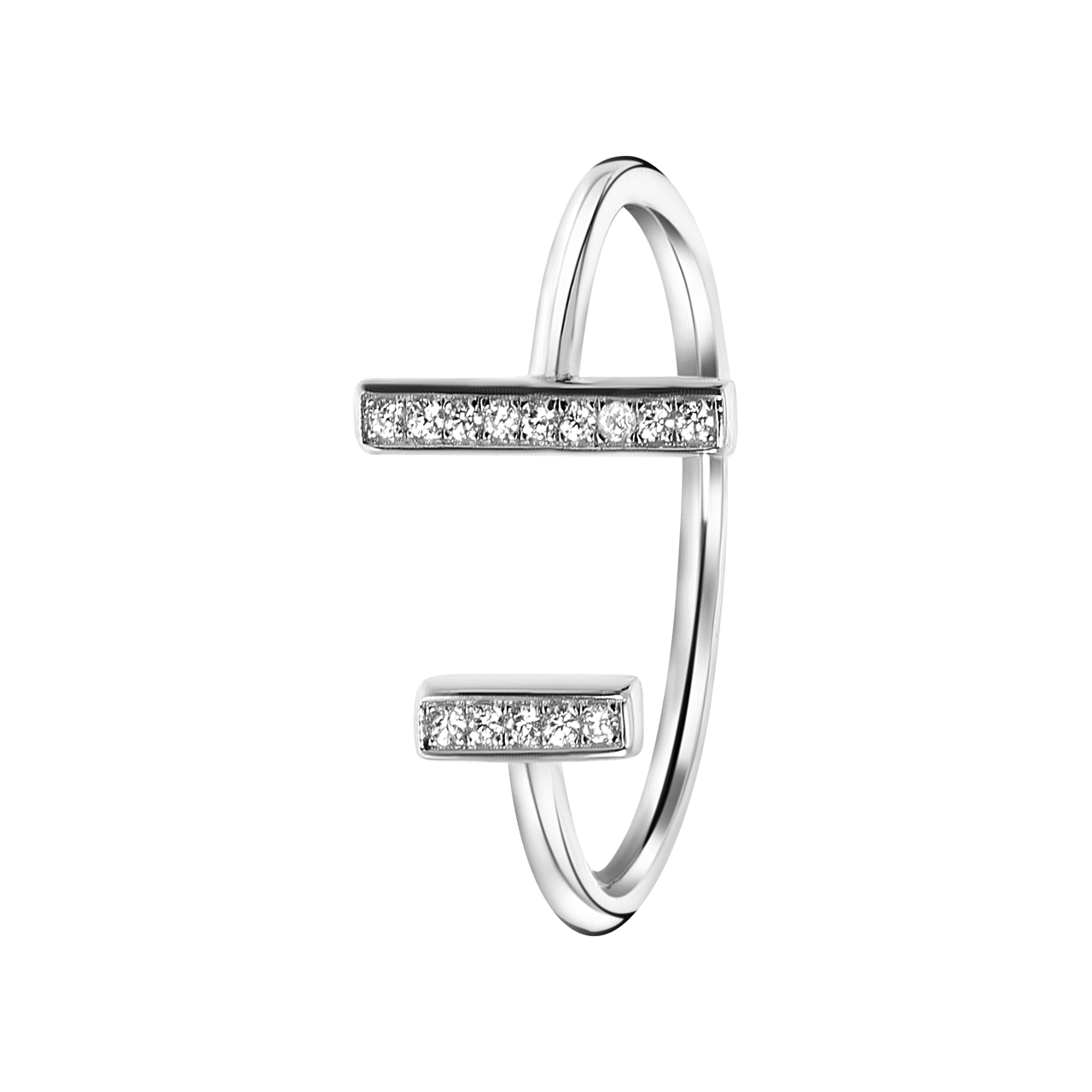 Zilveren ring bar met zirkonia