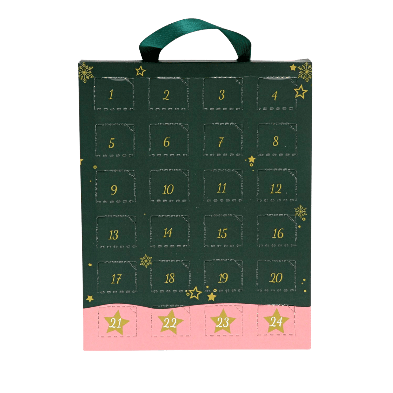 Adventkalender met zilverkleurige oorbellen